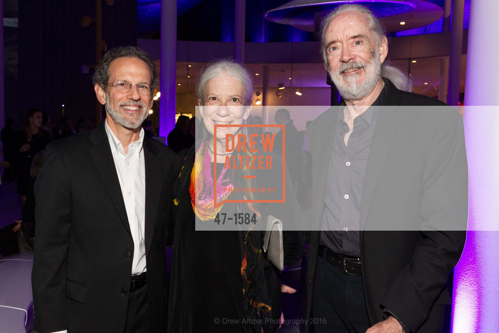 Bob Segar, Libby Bloom, Tom Bloom, Director's Debut, Manetti Shrem Museum of Art. Old Davis Road at Alumni Lane, November 12th, 2016, Photo #47-1584 Bob Segar, Libby Bloom, Tom Bloom, Photo #47-1584