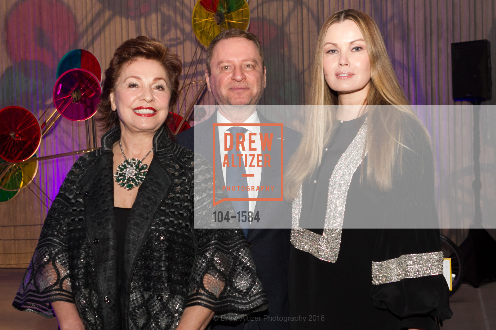 Maria Manetti Shrem, Serge Sorokko, Tatiana Sorokko, Director's Debut, Manetti Shrem Museum of Art. Old Davis Road at Alumni Lane, November 12th, 2016, Photo #104-1584 Maria Manetti Shrem, Serge Sorokko, Tatiana Sorokko, Photo #104-1584