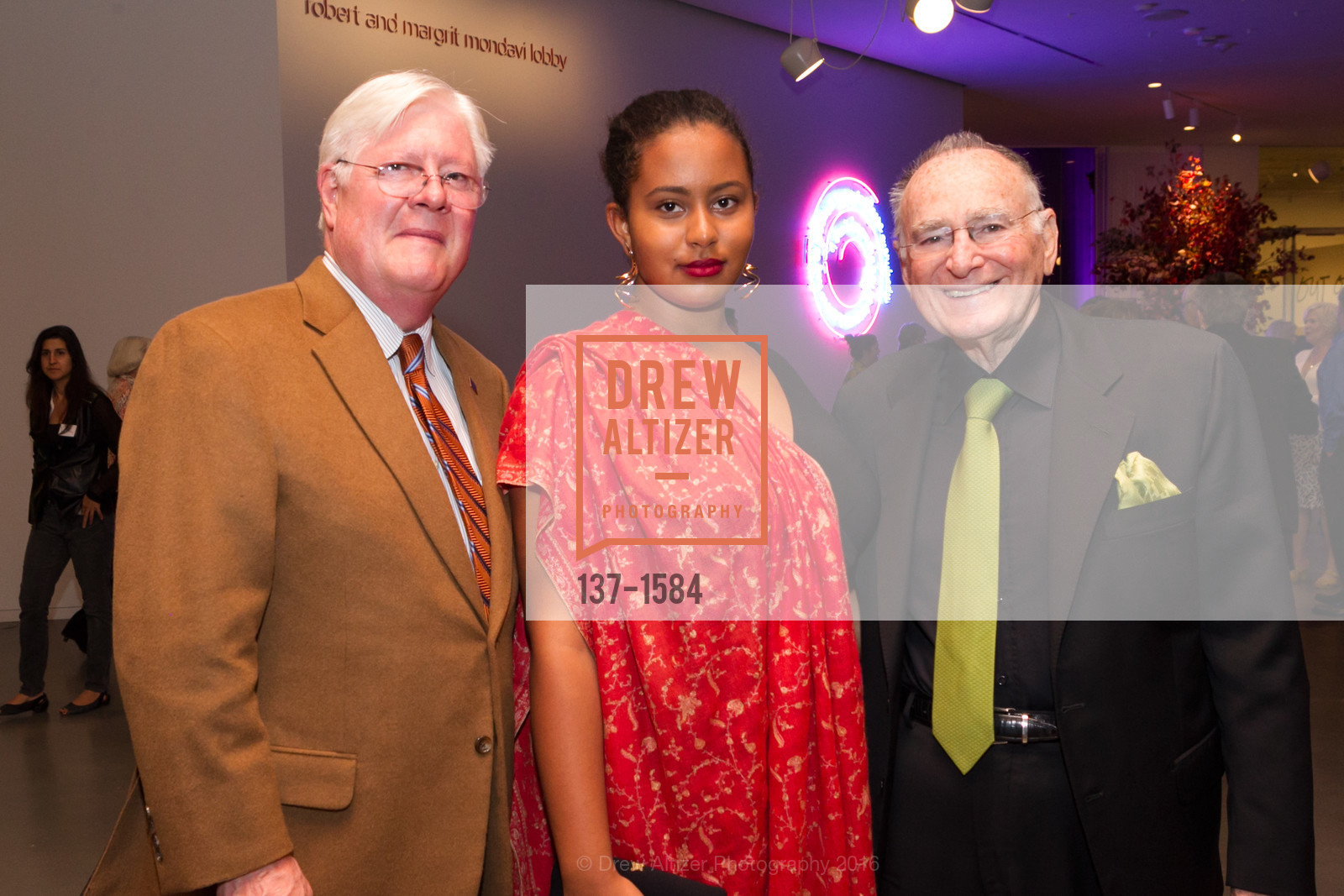 Breck Hewick, Camilla Ruini, Jan Shrem, Director's Debut, Manetti Shrem Museum of Art. Old Davis Road at Alumni Lane, November 12th, 2016, Photo #137-1584 Breck Hewick, Camilla Ruini, Jan Shrem, Photo #137-1584