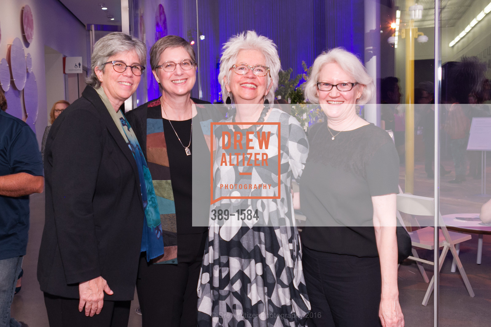 Randi Roberts, Rachel Tooker, Kathleen McLane, Karen Nelson, Director's Debut, Manetti Shrem Museum of Art. Old Davis Road at Alumni Lane, November 12th, 2016, Photo #389-1584 Randi Roberts, Rachel Tooker, Kathleen McLane, Karen Nelson, Photo #389-1584