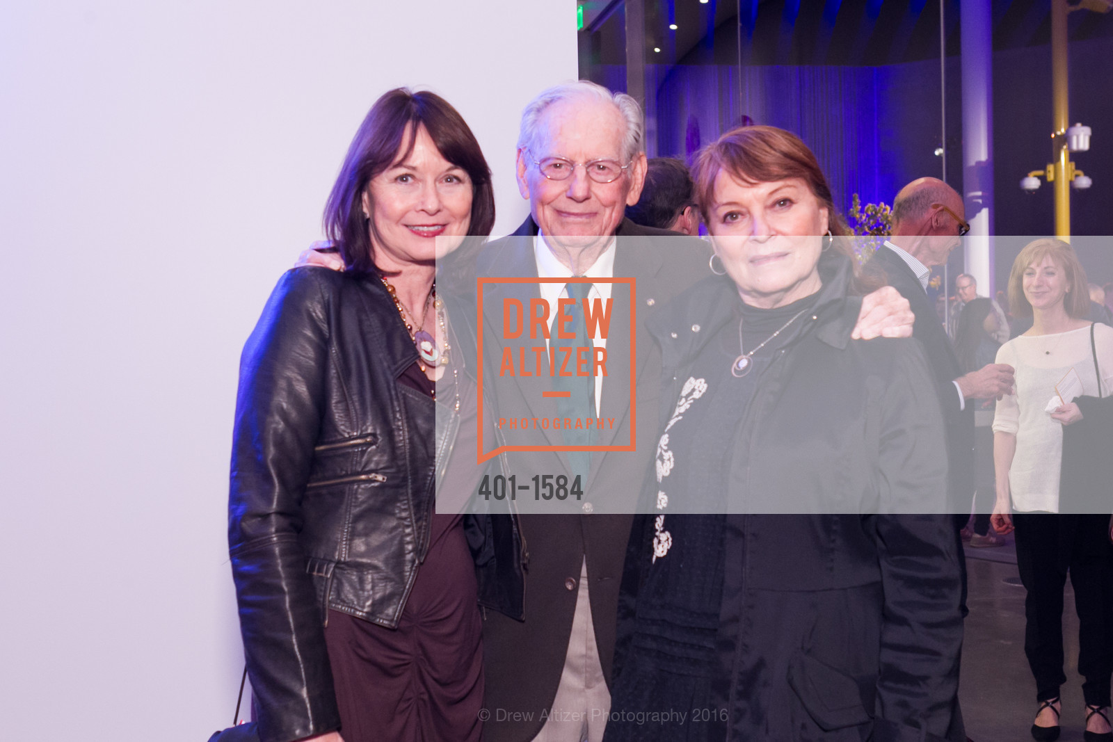 Twila Thiebaud, Wayne Thiebaud, Mallary Thiebaud, Director's Debut, Manetti Shrem Museum of Art. Old Davis Road at Alumni Lane, November 12th, 2016, Photo #401-1584 Twila Thiebaud, Wayne Thiebaud, Mallary Thiebaud, Photo #401-1584