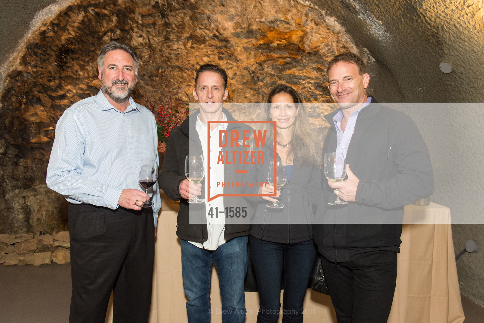 Michael Beaulac, David Commins, Kat Knudsen, Kit Knudsen, Celebration Launch Cellar 47, Pine Ridge Vineyards. 5901 Silverado Trail, November 13th, 2016, Photo #41-1585 Michael Beaulac, David Commins, Kat Knudsen, Kit Knudsen, Photo #41-1585