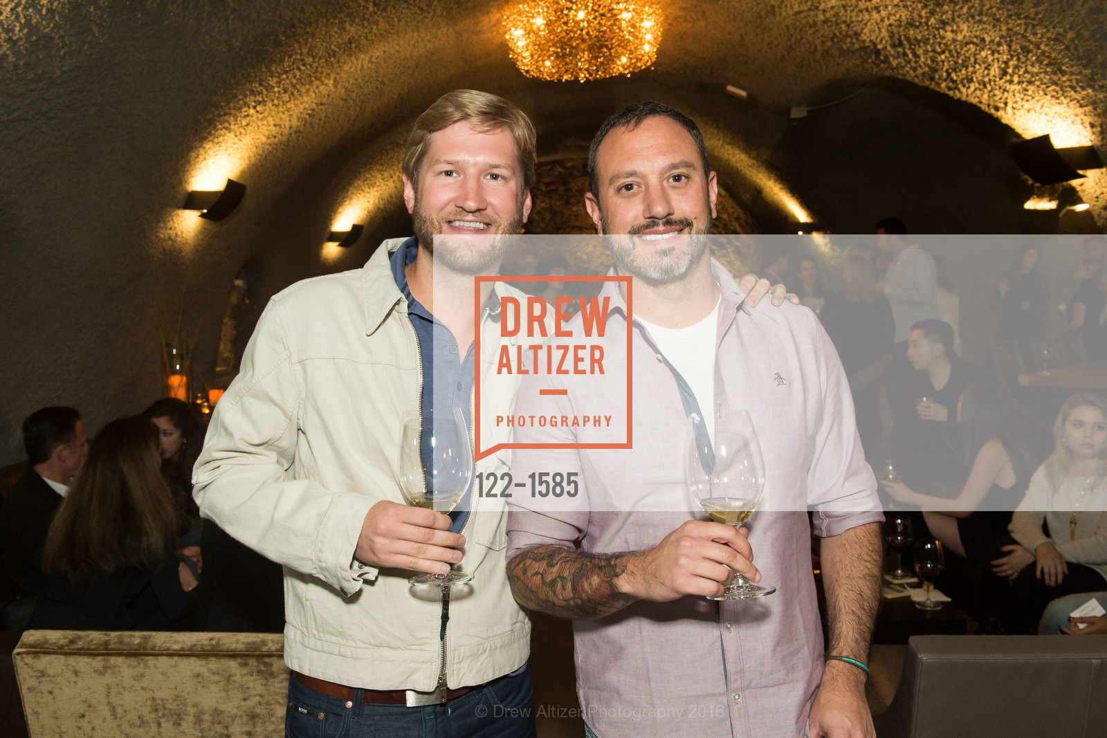 Tyler Mueller, Shadd Newman, Celebration Launch Cellar 47, Pine Ridge Vineyards. 5901 Silverado Trail, November 13th, 2016, Photo #122-1585 Tyler Mueller, Shadd Newman, Photo #122-1585