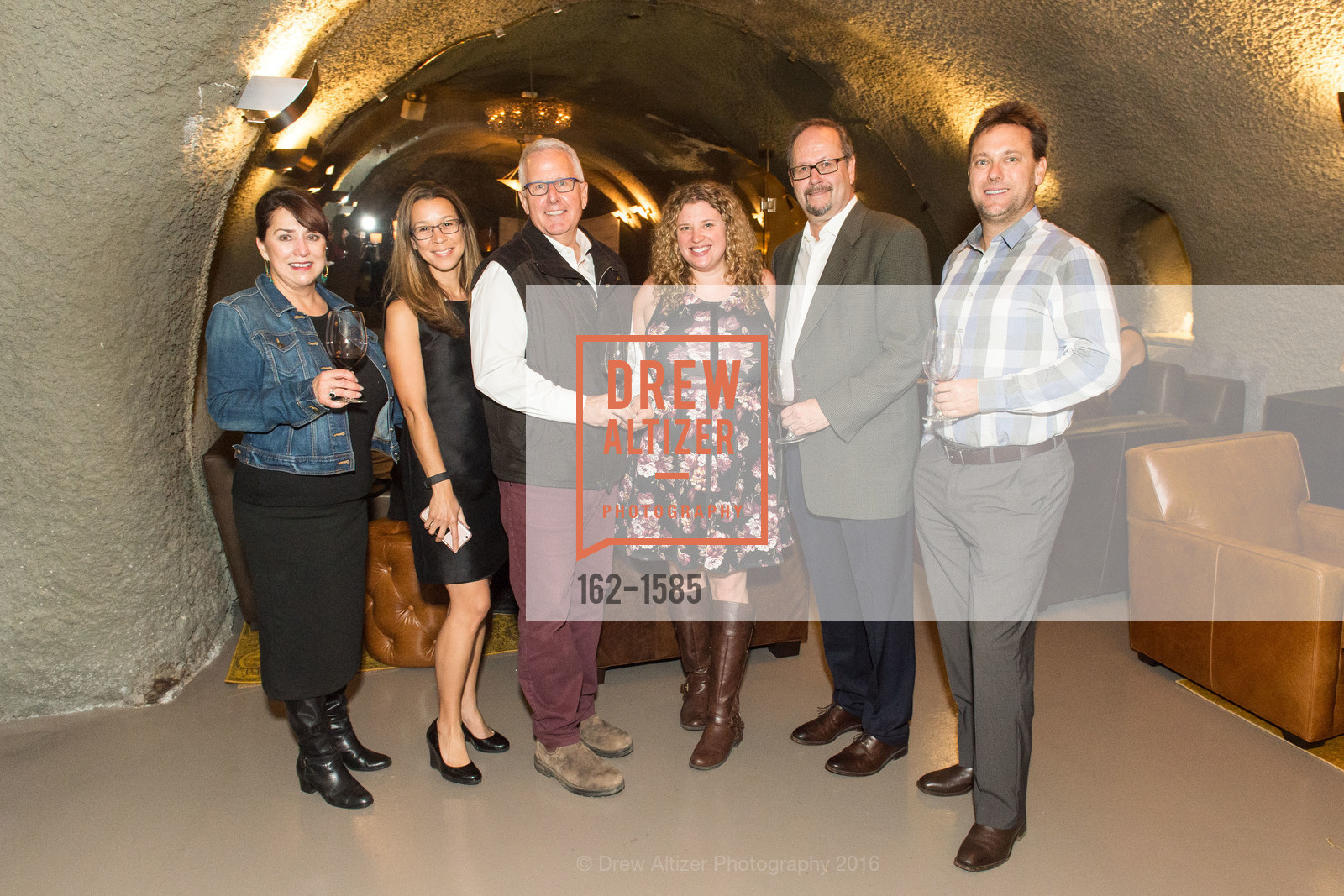 Angela Bortugno, Emilie Eliason, Craig Williams, Kelsey Morrison, Terry Peterson, Nathan Stern, Celebration Launch Cellar 47, Pine Ridge Vineyards. 5901 Silverado Trail, November 13th, 2016, Photo #162-1585 Angela Bortugno, Emilie Eliason, Craig Williams, Kelsey Morrison, Terry Peterson, Nathan Stern, Photo #162-1585