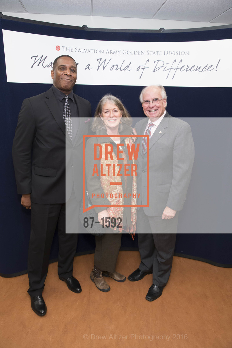 Merlin Owens, Kate Browne, Peter Ratto, The Salvation Army's 13th Annual Holiday Luncheon, Salvation Army KROC center. 240 Turk St., San Francisco, CA 94102, November 17th, 2016, Photo #87-1592 Merlin Owens, Kate Browne, Peter Ratto, Photo #87-1592
