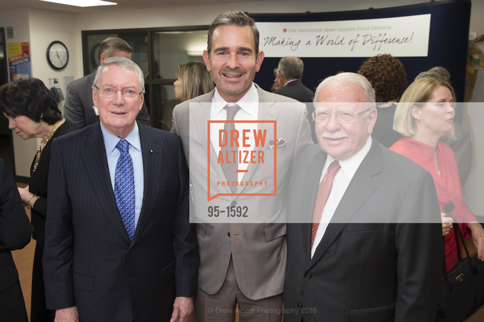 Dick Clark, Dirk Gilliard, Bruce Fivey, The Salvation Army's 13th Annual Holiday Luncheon, Salvation Army KROC center. 240 Turk St., San Francisco, CA 94102, November 17th, 2016, Photo #95-1592 Dick Clark, Dirk Gilliard, Bruce Fivey, Photo #95-1592