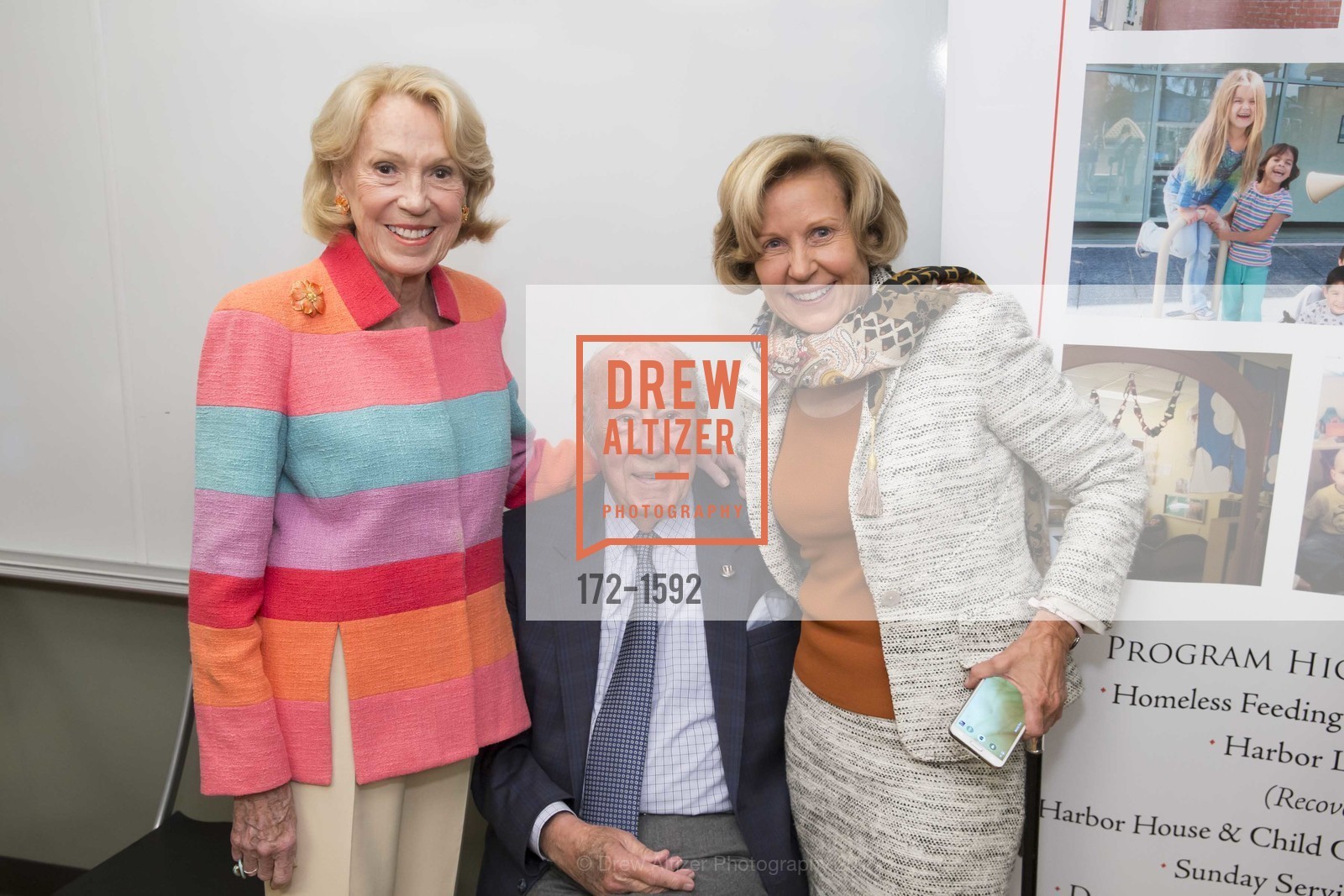 Charlotte Shultz, George Shultz, Kristin Hueter, The Salvation Army's 13th Annual Holiday Luncheon, Salvation Army KROC center. 240 Turk St., San Francisco, CA 94102, November 17th, 2016, Photo #172-1592 Charlotte Shultz, George Shultz, Kristin Hueter, Photo #172-1592