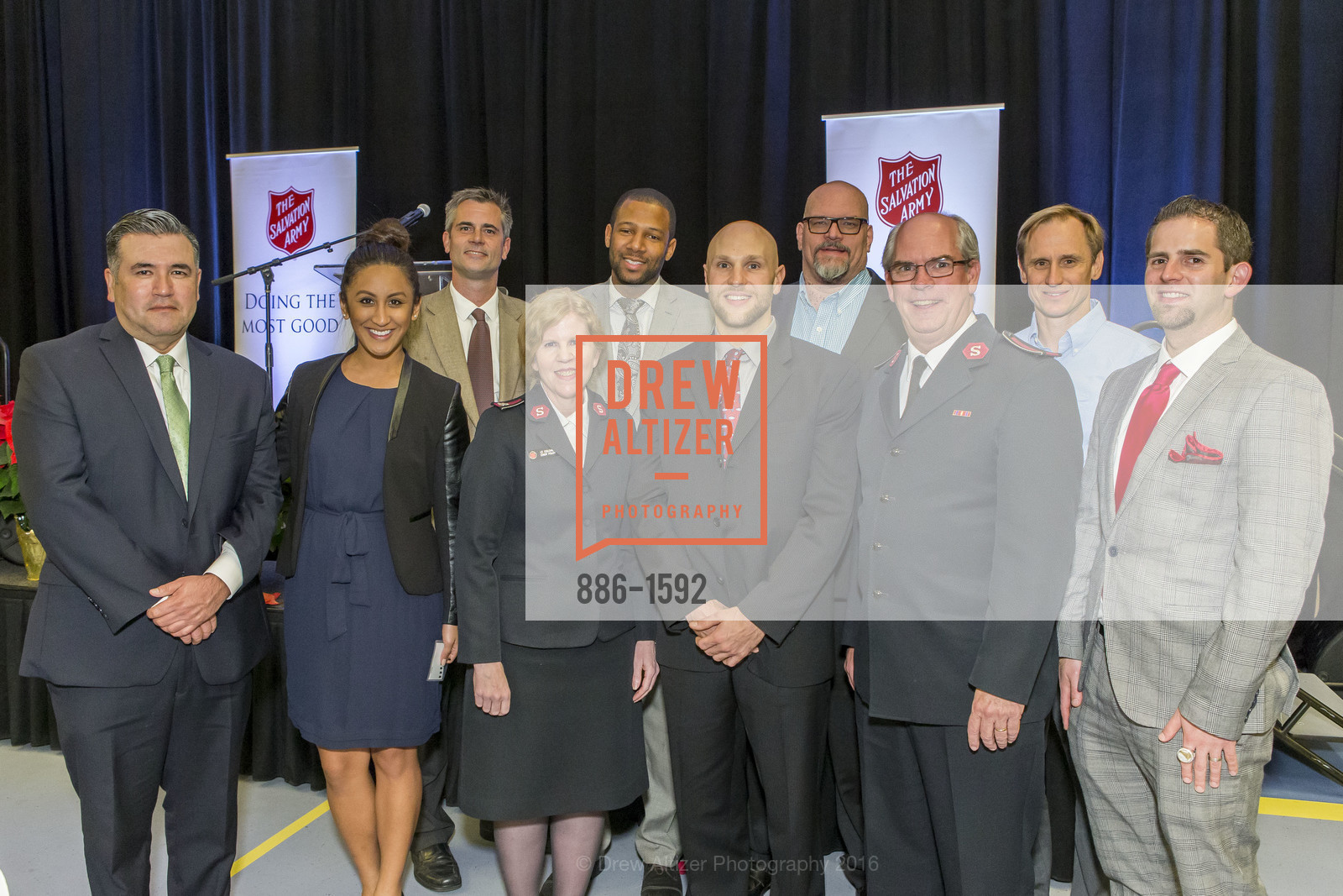 Enrique Ovando, Maria Valdehueza, Paul Rattner, Cindy Foley, Tim Foley, The Salvation Army's 13th Annual Holiday Luncheon, Salvation Army KROC center. 240 Turk St., San Francisco, CA 94102, November 17th, 2016, Photo #886-1592 Enrique Ovando, Maria Valdehueza, Paul Rattner, Cindy Foley, Tim Foley, Photo #886-1592
