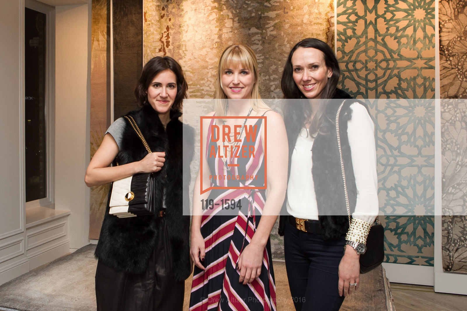 Julie Venturin, Jessica Herzog, Ali Grosslight, The Rug Company San Francisco Showroom Launch Party, The Rug Company. 722 Montgomery Street, November 17th, 2016, Photo #119-1594 Julie Venturin, Jessica Herzog, Ali Grosslight, Photo #119-1594