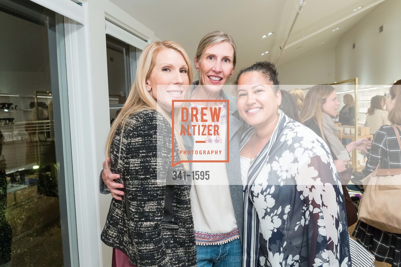 Daphne Hooker, Jennie Hearn, Alicia Moody, International Orange Opening, Marin Country Mart. 2421 Larkspur Landing Circle, November 17th, 2016, Photo #341-1595 Daphne Hooker, Jennie Hearn, Alicia Moody, Photo #341-1595