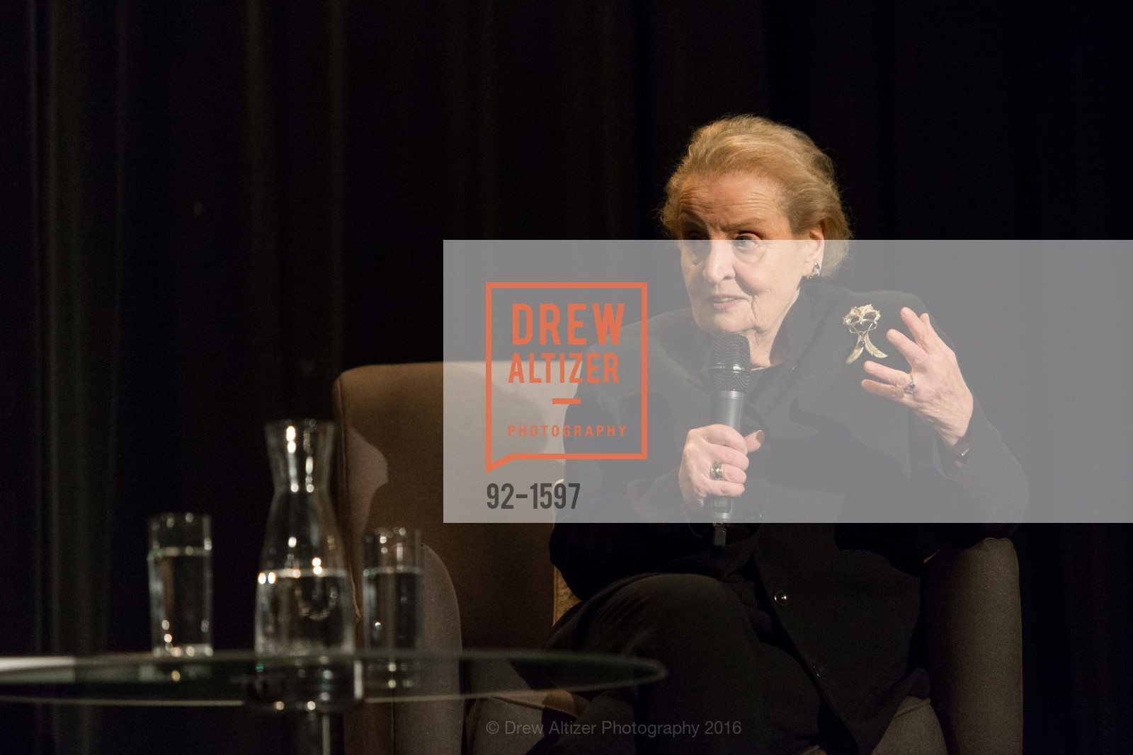 Madeleine Albright, A Conversation with Madeleine Albright at the Legion of Honor, Legion of Honor. 2525 Van Ness St, November 16th, 2016, Photo #92-1597 Madeleine Albright, Photo #92-1597