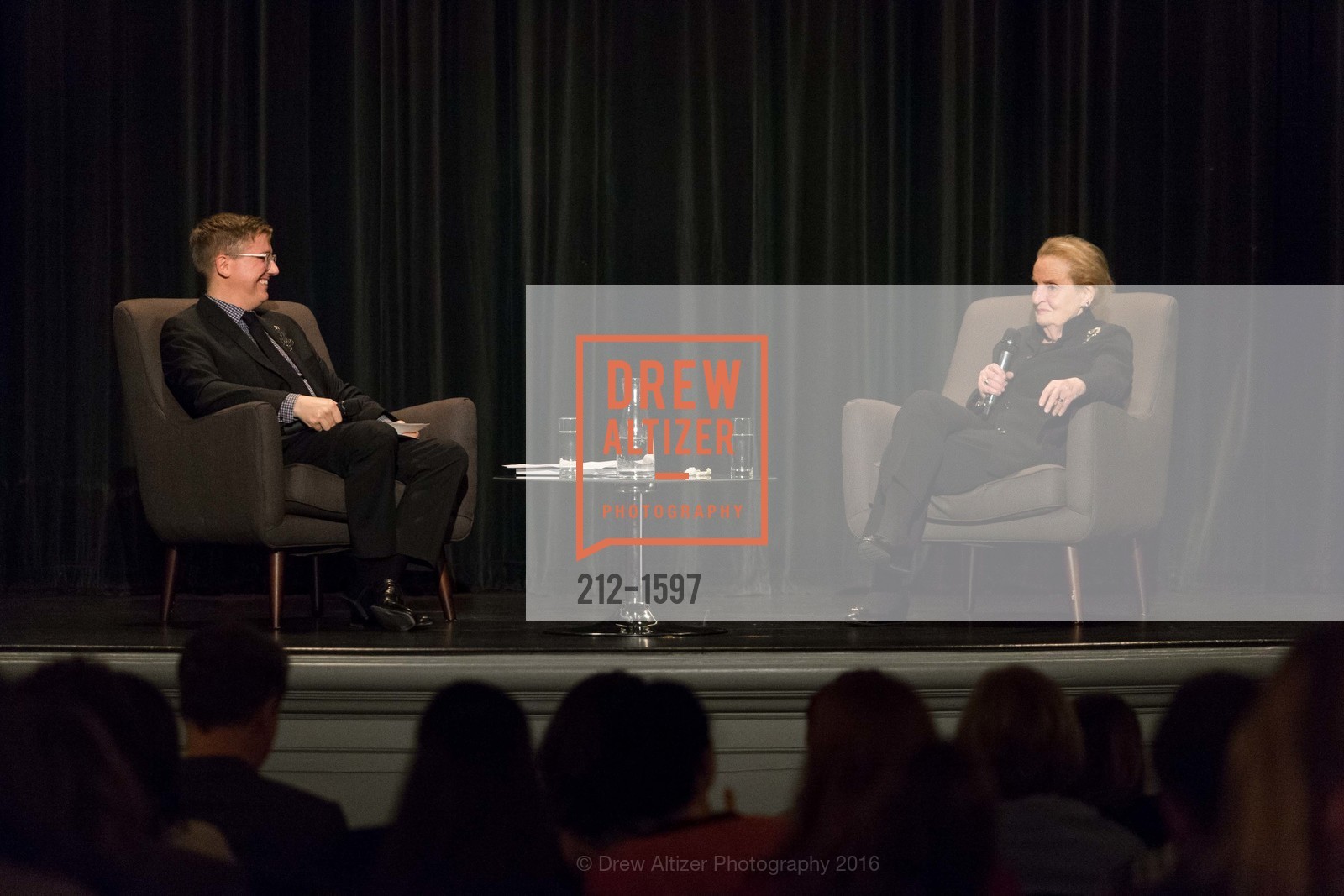 Tom DeCaigny, Madeleine Albright, A Conversation with Madeleine Albright at the Legion of Honor, Legion of Honor. 2525 Van Ness St, November 16th, 2016, Photo #212-1597 Tom DeCaigny, Madeleine Albright, Photo #212-1597