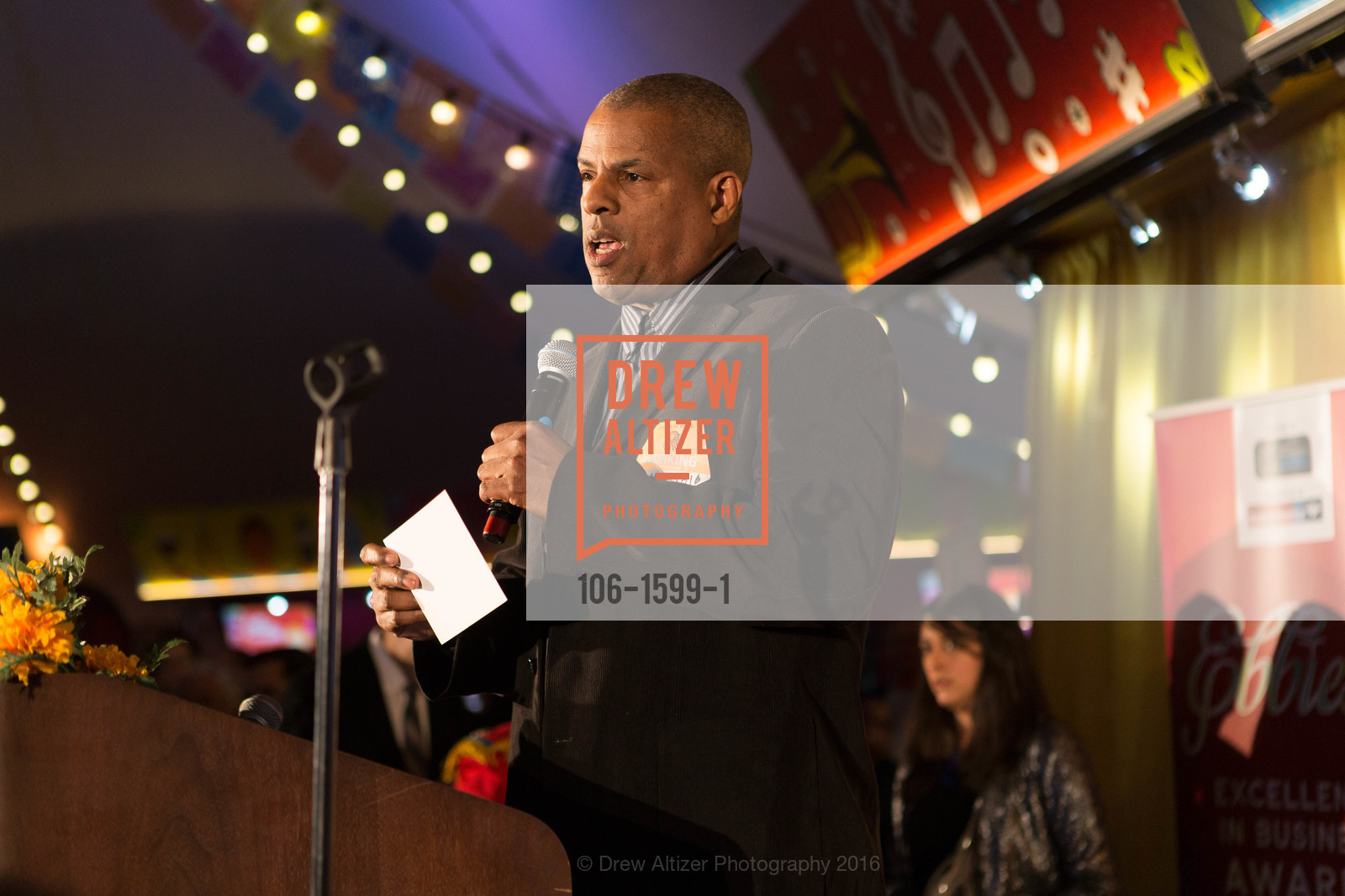 Reggie Hutcherson, SF Chamber of Commerce Excellence in Business Awards, 25th Anniversary, Parking Lot A, AT&T Park, Cirque du Soleil Tents, November 16th, 2016, Photo #106-1599-1 Reggie Hutcherson, Photo #106-1599-1