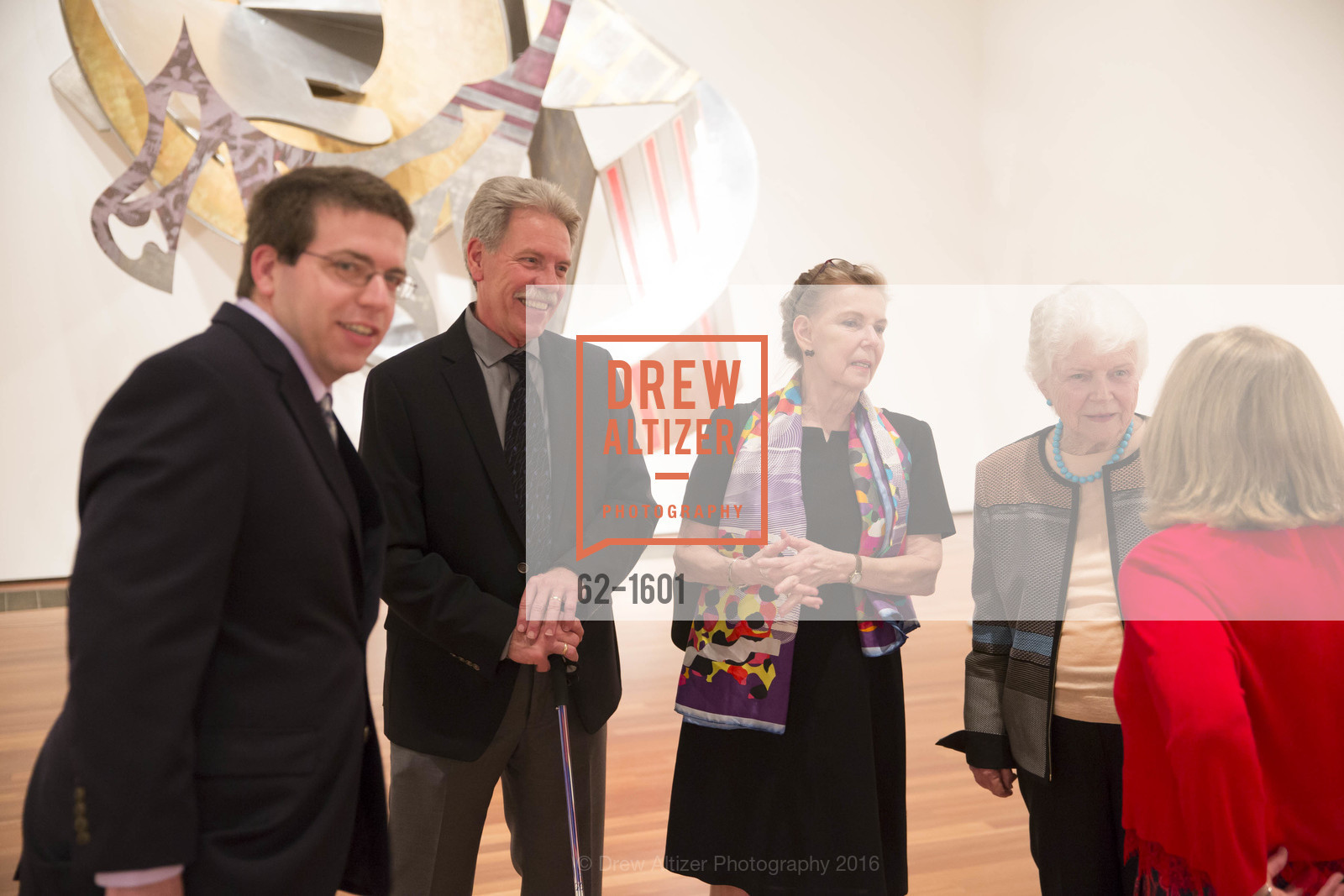 Harriet Stella, Moo Anderson, Dinner with Frank Stella at the de Young, de Young Museum. 2525 Van Ness St, November 16th, 2016, Photo #62-1601 Harriet Stella, Moo Anderson, Photo #62-1601