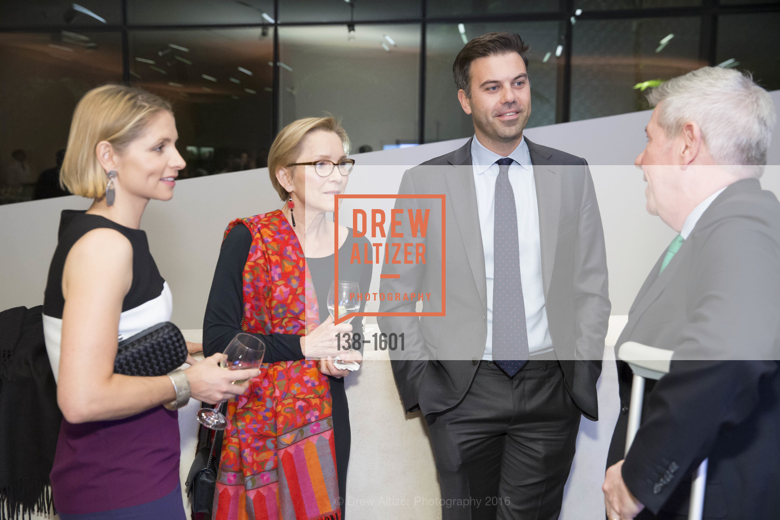 Sabrina Persson, Ursula Hess, Timothy Persson, Dinner with Frank Stella at the de Young, de Young Museum. 2525 Van Ness St, November 16th, 2016, Photo #138-1601 Sabrina Persson, Ursula Hess, Timothy Persson, Photo #138-1601