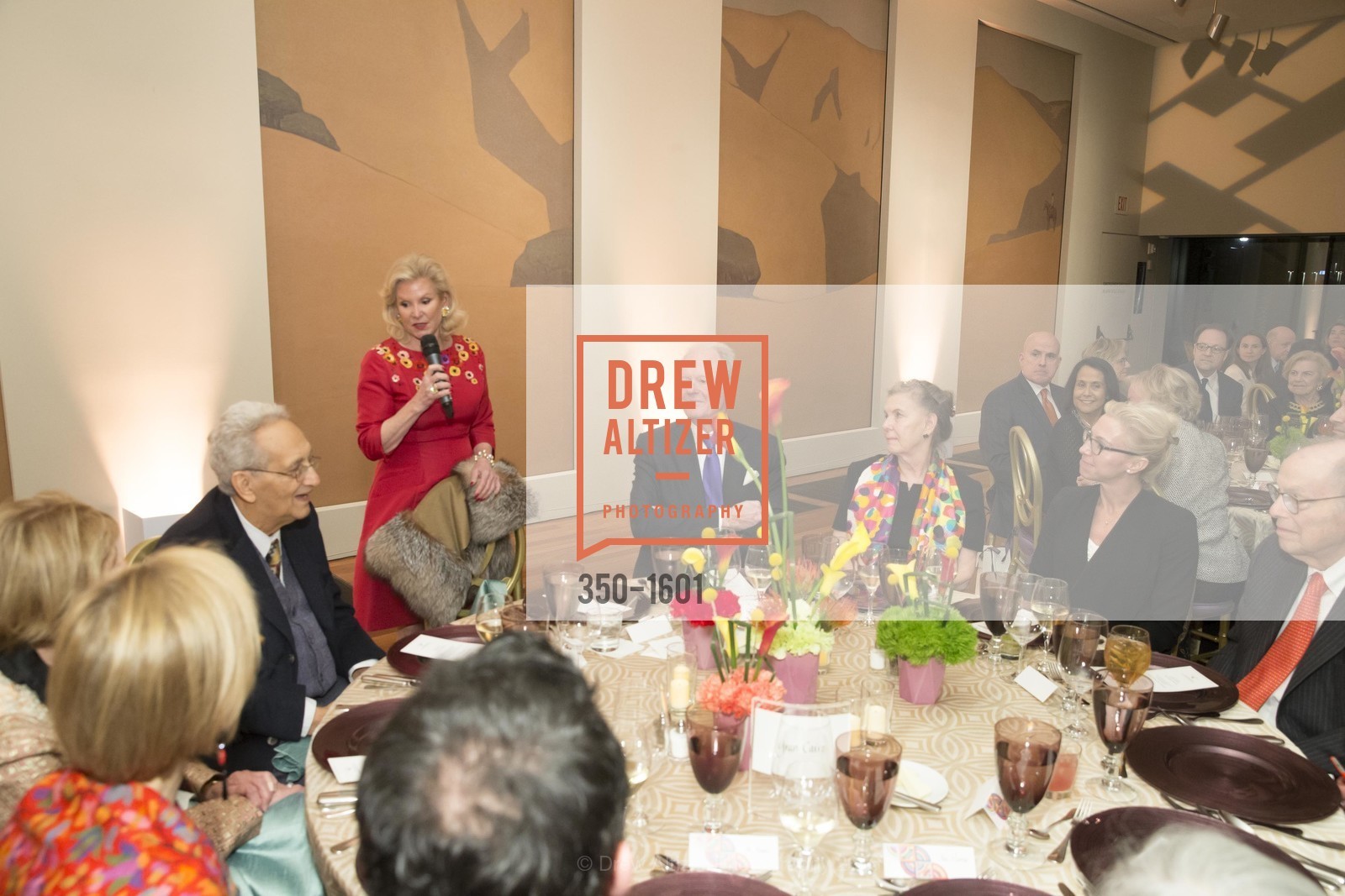 Frank Stella, Dede Wilsey, Dinner with Frank Stella at the de Young, de Young Museum. 2525 Van Ness St, November 16th, 2016, Photo #350-1601 Frank Stella, Dede Wilsey, Photo #350-1601