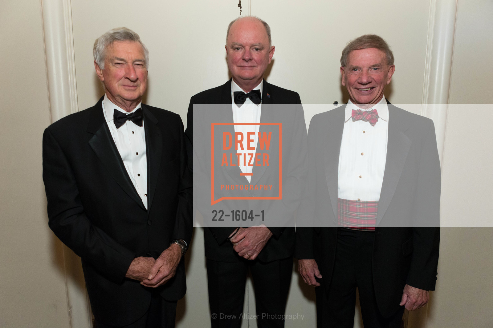 Ian Baird, Chris Oldfield, Biz Obley, St Andrews Society Ball, Marines Memorial Theater. 2525 Van Ness St, Photo #22-1604-1 Ian Baird, Chris Oldfield, Biz Obley, Photo #22-1604-1