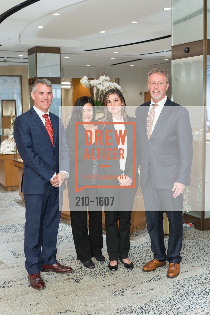 Dustin Offutt, Marietta Thornton, Tiffany Sena, Peter Hernandez, Shreve & Co. hosts a luncheon with Designer Marco Bicego, Shreve & Co. 117 Post St, November 18th, 2016, Photo #210-1607 Dustin Offutt, Marietta Thornton, Tiffany Sena, Peter Hernandez, Photo #210-1607