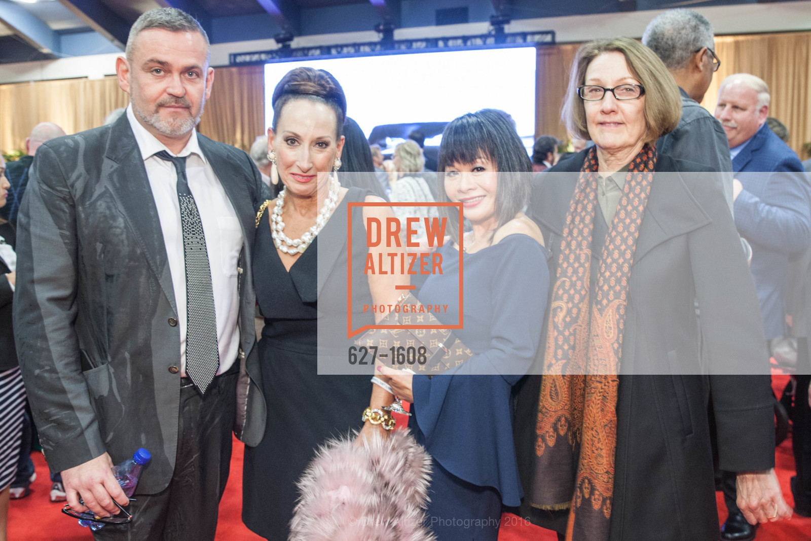 Simon Ungless, Toni Wolfson, Rebecca Delgado, Sharon Murphy, Academy of Art University SF Auto Show Reception, Moscone Center, South Hall. 747 Howard St, November 18th, 2016, Photo #627-1608 Simon Ungless, Toni Wolfson, Rebecca Delgado, Sharon Murphy, Photo #627-1608