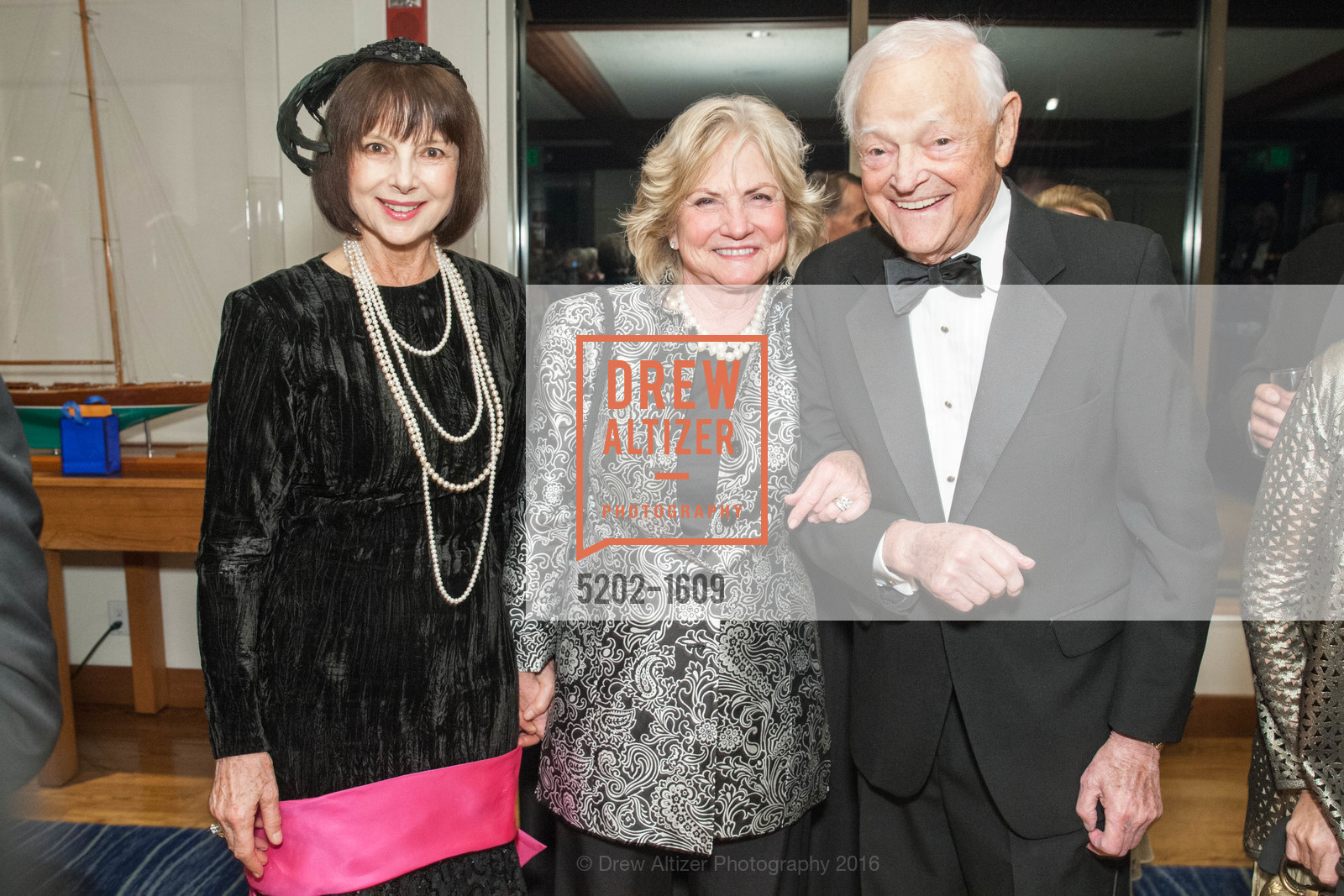 Erica Hagopian, Kiki Pescatello, Dick Keith, Maria Pitcairn's Birthday Celebration Around the World in 80 Years, St francis Yacht Club. 99 Yacht Rd, November 19th, 2016, Photo #5202-1609 Erica Hagopian, Kiki Pescatello, Dick Keith, Photo #5202-1609
