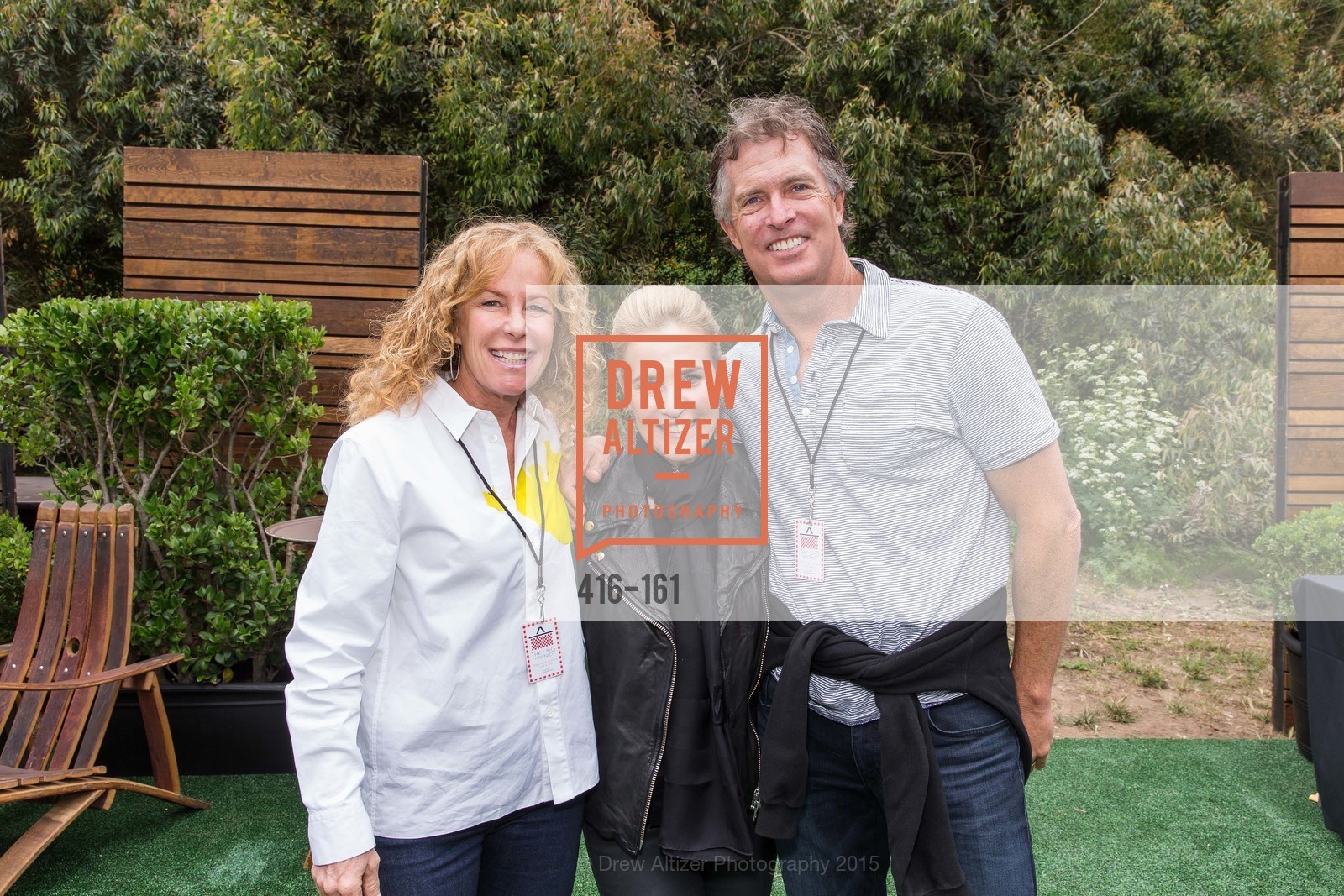 Lori Corley, Lisa Goldman, Mike Corley, Gucci & Vogue Dinner, Stern Grove. 2750 19th Avenue, June 14th, 2015, Photo #416-161 Lori Corley, Lisa Goldman, Mike Corley, Photo #416-161