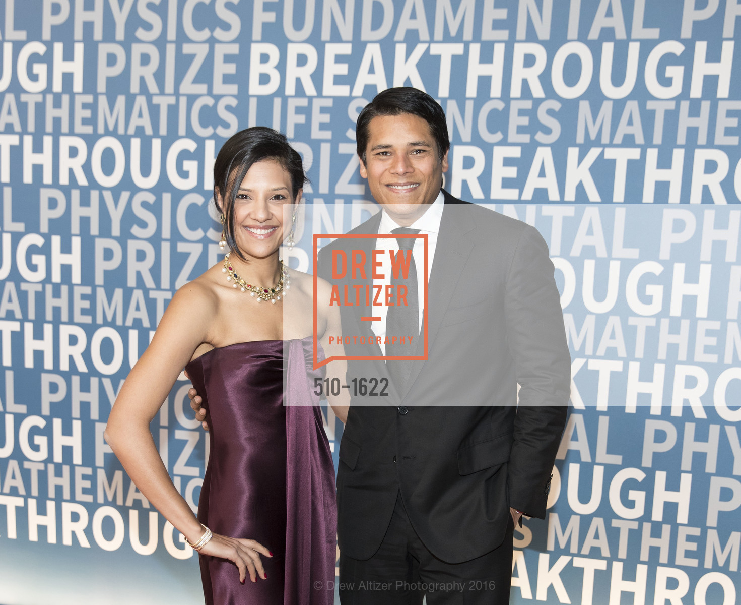 Megha Tolia, Nirav Tolia, 5th Annual Breakthrough Prize Red Carpet Arrivals, NASA Ames Research Center. Moffett Federal Airfield, Hangar One, December 4th, 2016, Photo #510-1622 Megha Tolia, Nirav Tolia, Photo #510-1622