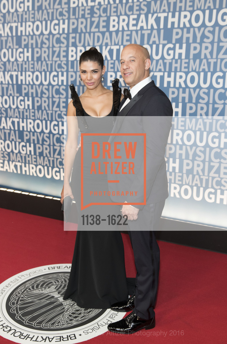 Paloma Jimenez, Vin Diesel, 5th Annual Breakthrough Prize Red Carpet Arrivals, NASA Ames Research Center. Moffett Federal Airfield, Hangar One, December 4th, 2016, Photo #1138-1622 Paloma Jimenez, Vin Diesel, Photo #1138-1622