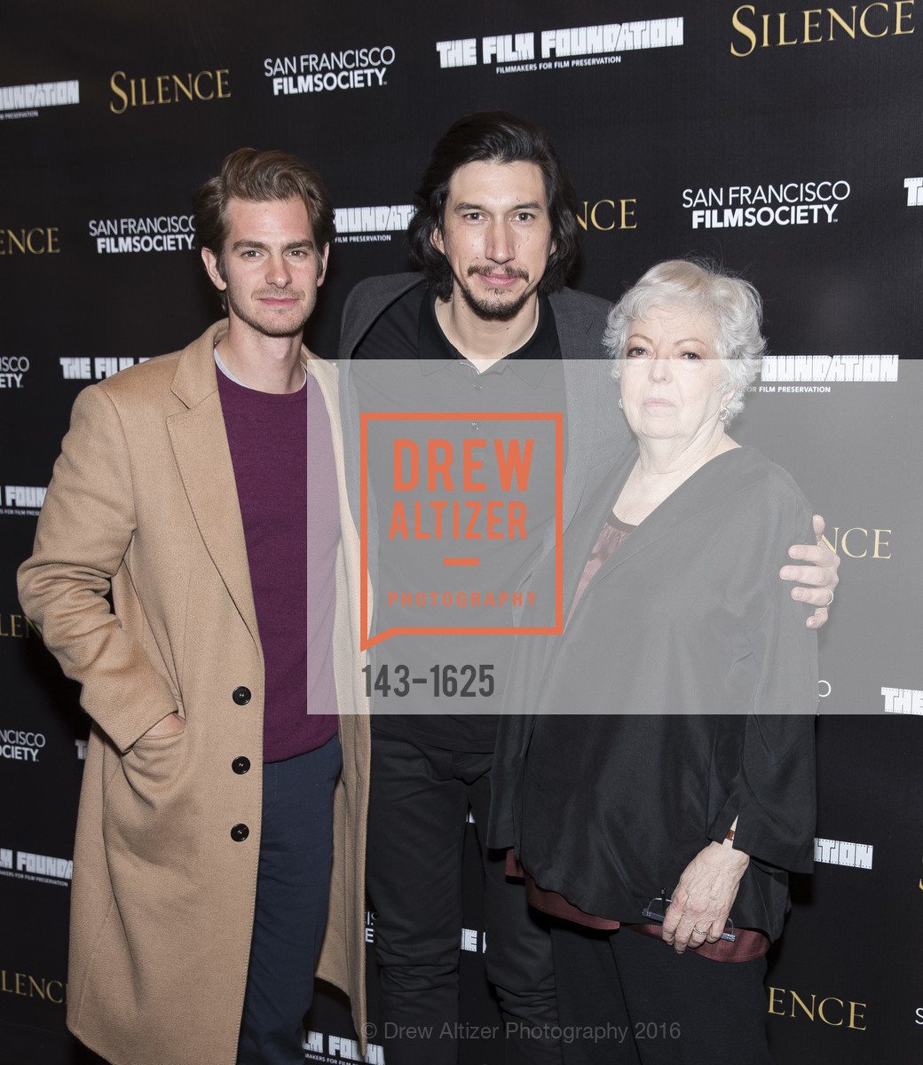 Andrew Garfield, Adam Driver, Thelma Schoonmaker, SILENCE Screening & Conversation-Castro Theater, Castro Theater. 429 Castro Street, December 5th, 2016, Photo #143-1625 Andrew Garfield, Adam Driver, Thelma Schoonmaker, Photo #143-1625