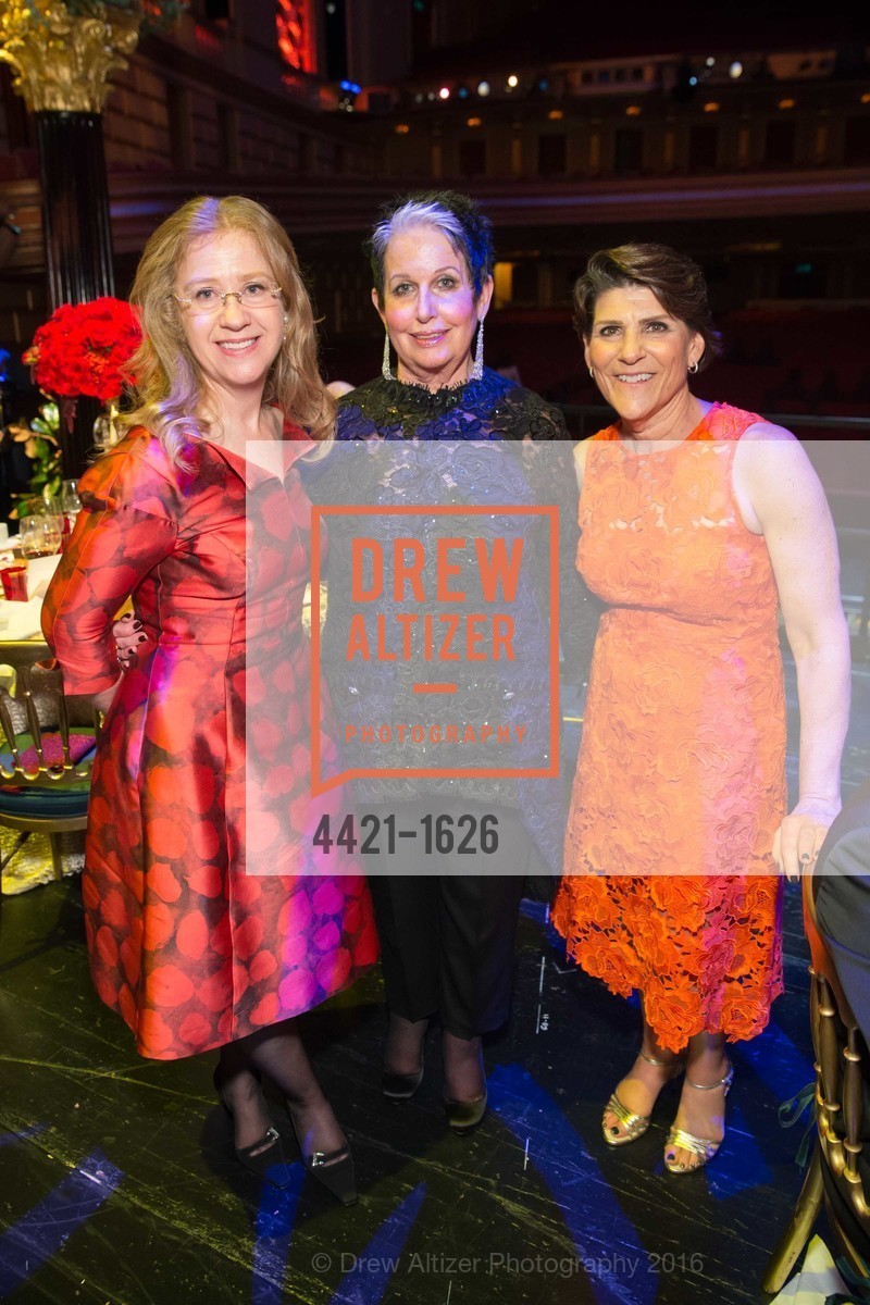 Carol Benz, Karen Kubin, Debbie Ershler, SF Opera's An Evening on the Stage honoring Franklin P. ("Pitch") Johnson, Jr., War Memorial Opera House. 301 Van Ness Avenue, San Francisco, CA 94102, December 5th, 2016, Photo #4421-1626 Carol Benz, Karen Kubin, Debbie Ershler, Photo #4421-1626