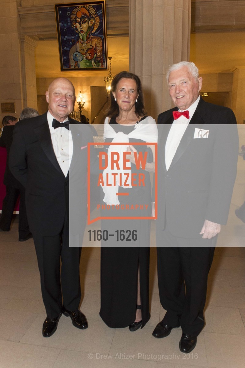 Admiral Jim Ellis, Elisabeth Pate-Cornell, Pitch Johnson, SF Opera's An Evening on the Stage honoring Franklin P. ("Pitch") Johnson, Jr., War Memorial Opera House. 301 Van Ness Avenue, San Francisco, CA 94102, December 5th, 2016, Photo #1160-1626 Admiral Jim Ellis, Elisabeth Pate-Cornell, Pitch Johnson, Photo #1160-1626