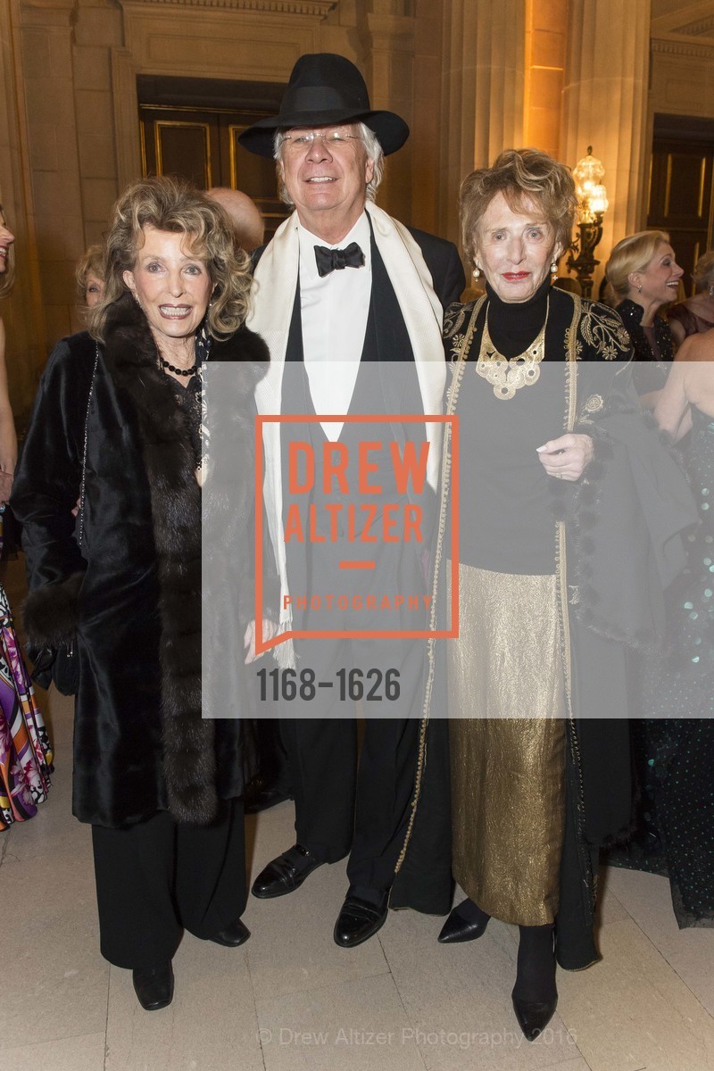 Ellie Killebrew Brown, Theodore Brown, Vera Carpeneti, SF Opera's An Evening on the Stage honoring Franklin P. ("Pitch") Johnson, Jr., War Memorial Opera House. 301 Van Ness Avenue, San Francisco, CA 94102, December 5th, 2016, Photo #1168-1626 Ellie Killebrew Brown, Theodore Brown, Vera Carpeneti, Photo #1168-1626