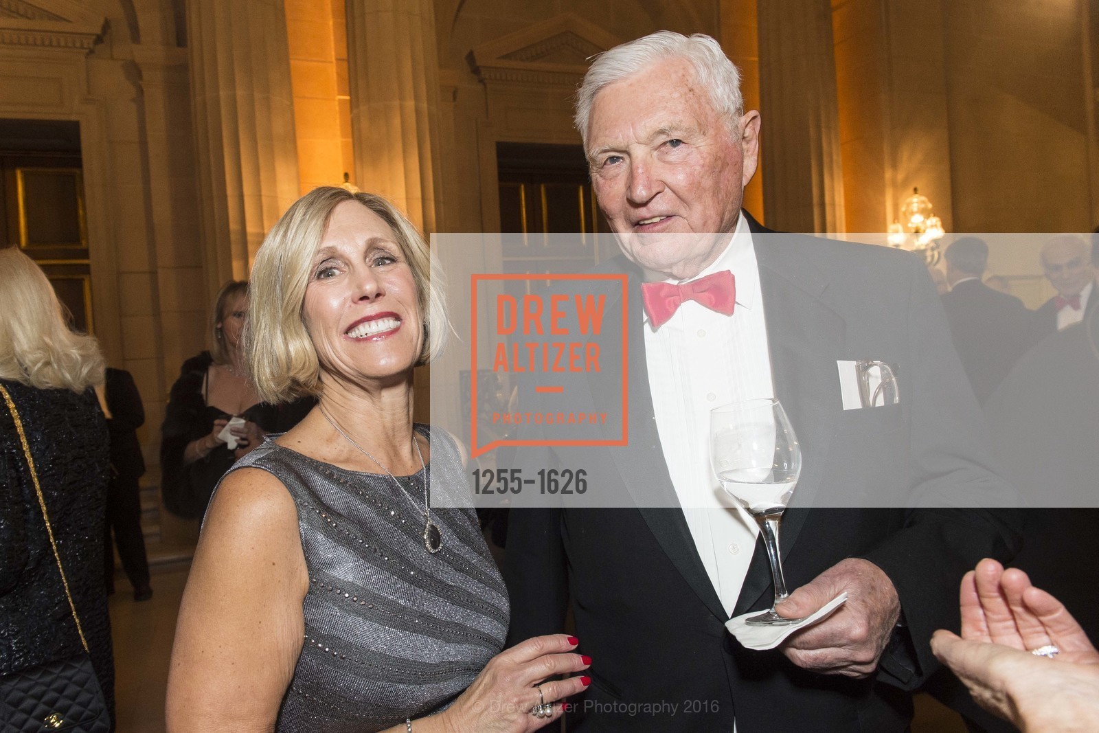 Kathy Huber, Pitch Johnson, SF Opera's An Evening on the Stage honoring Franklin P. ("Pitch") Johnson, Jr., War Memorial Opera House. 301 Van Ness Avenue, San Francisco, CA 94102, December 5th, 2016, Photo #1255-1626 Kathy Huber, Pitch Johnson, Photo #1255-1626