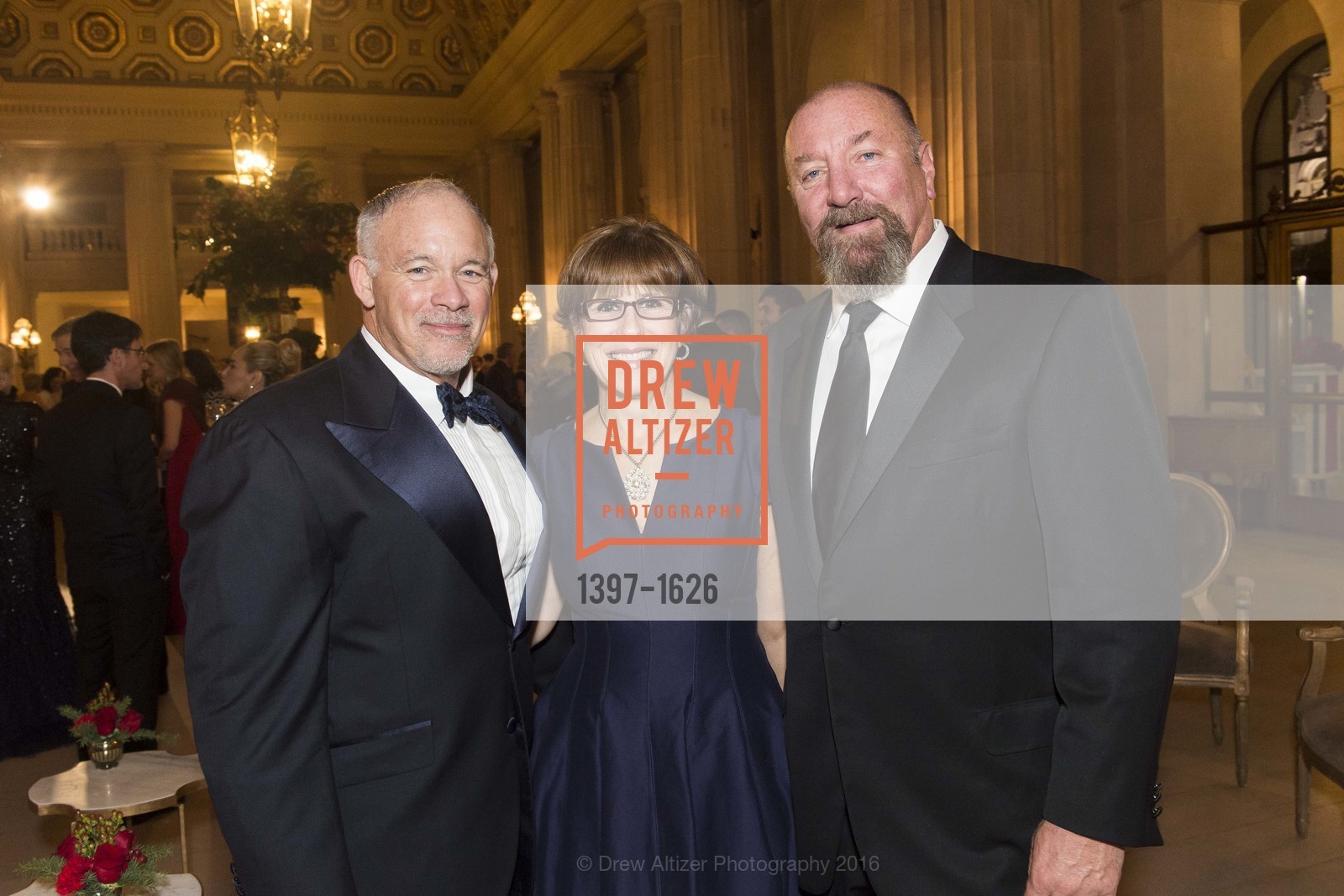 Jon Finck, Terri Mino, John Mino, SF Opera's An Evening on the Stage honoring Franklin P. ("Pitch") Johnson, Jr., War Memorial Opera House. 301 Van Ness Avenue, San Francisco, CA 94102, December 5th, 2016, Photo #1397-1626 Jon Finck, Terri Mino, John Mino, Photo #1397-1626