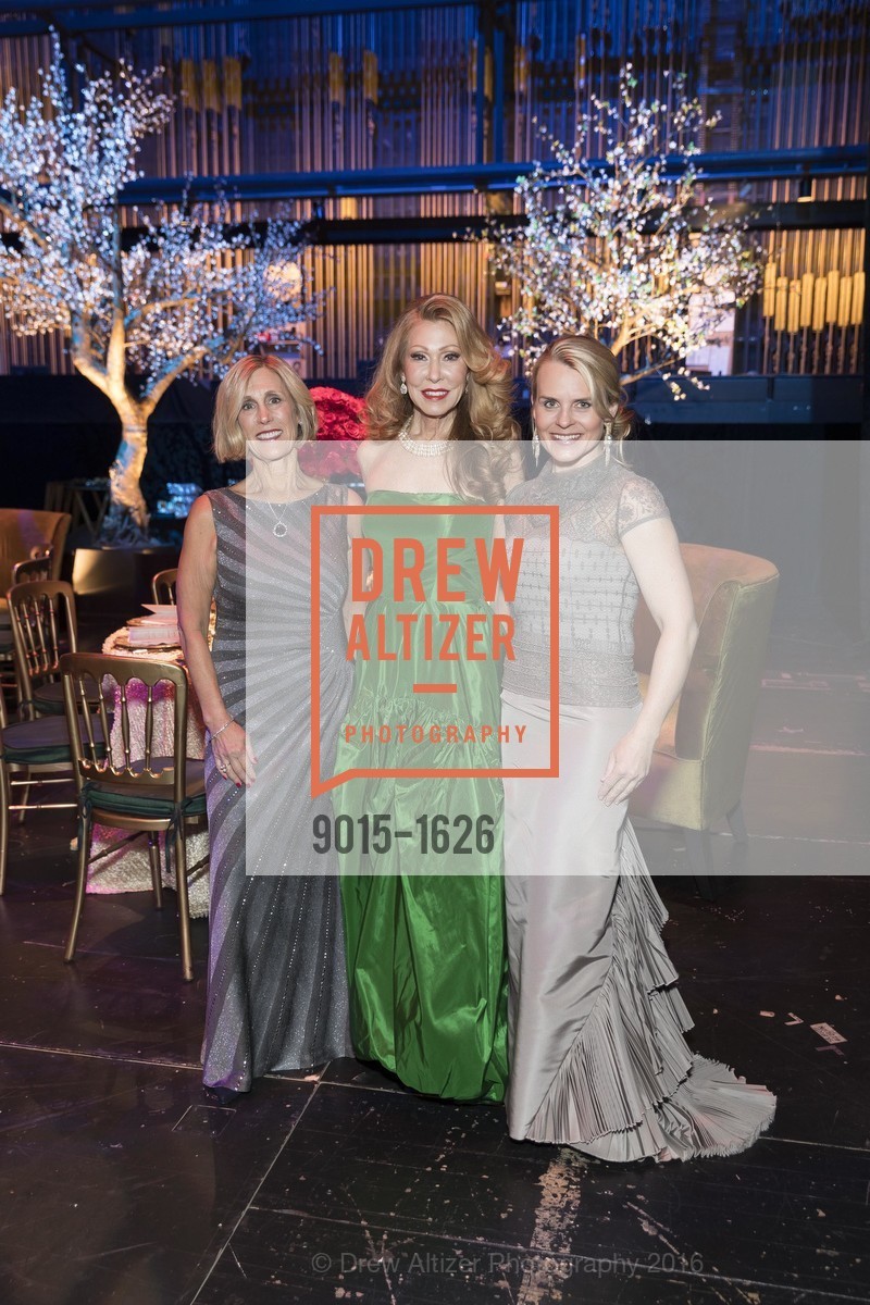 Kathy Huber, Teresa Medearis, Jane Mudge, SF Opera's An Evening on the Stage honoring Franklin P. ("Pitch") Johnson, Jr., War Memorial Opera House. 301 Van Ness Avenue, San Francisco, CA 94102, December 5th, 2016, Photo #9015-1626 Kathy Huber, Teresa Medearis, Jane Mudge, Photo #9015-1626