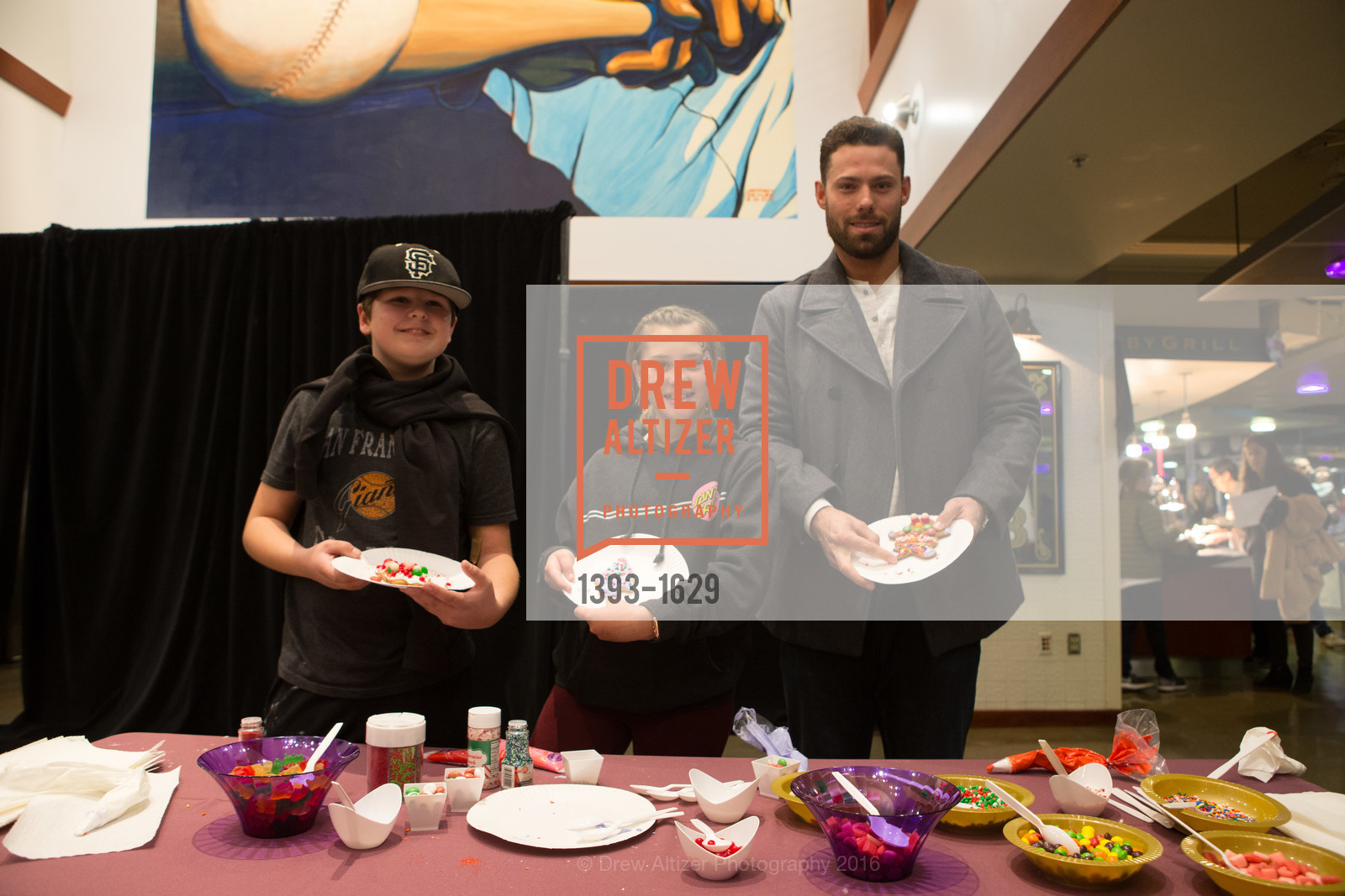 Coli Brostko, Mac Williamson, Cassidy O'Brien, Wender Weis Foundation for Children’s Holiday Heroes 2016, AT&T Park. 2525 Van Ness St, December 5th, 2016, Photo #1393-1629 Coli Brostko, Mac Williamson, Cassidy O'Brien, Photo #1393-1629