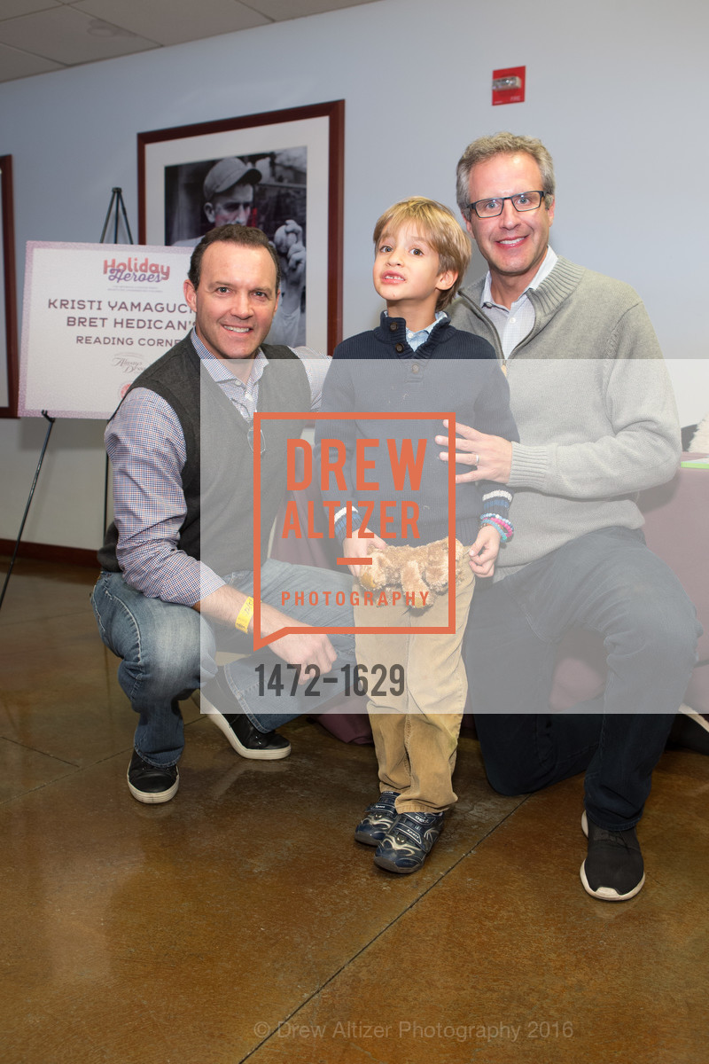 Bret Hedican, L, Jordan Friesel, Jonathan Friese, Wender Weis Foundation for Children’s Holiday Heroes 2016, AT&T Park. 2525 Van Ness St, December 5th, 2016, Photo #1472-1629 Bret Hedican, L, Jordan Friesel, Jonathan Friese, Photo #1472-1629