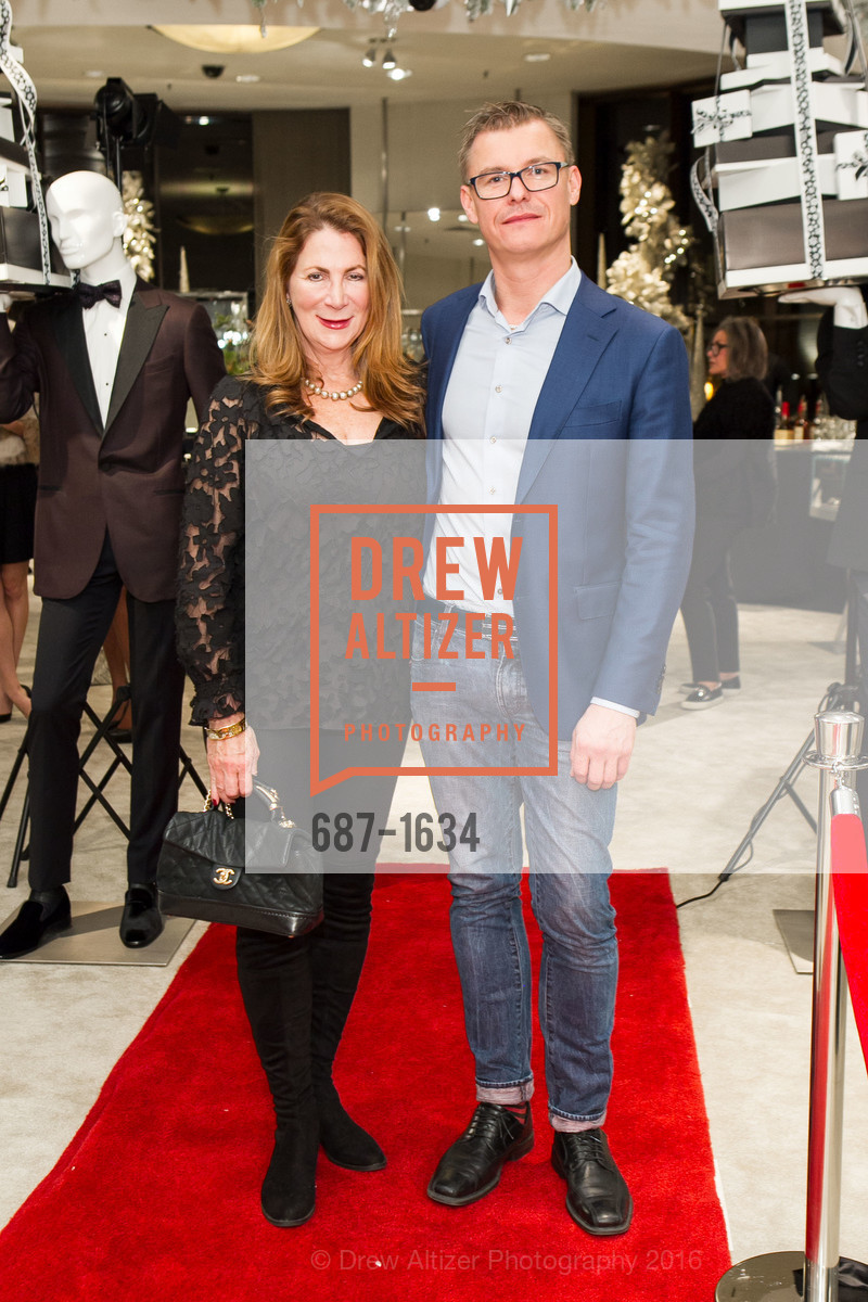 Patricia Ferrin Loucks, Claus Plicher, Saks Fifth Avenue Private Shopping Night, Saks Fifth Avenue. 384 Post St, December 7th, 2016, Photo #687-1634 Patricia Ferrin Loucks, Claus Plicher, Photo #687-1634