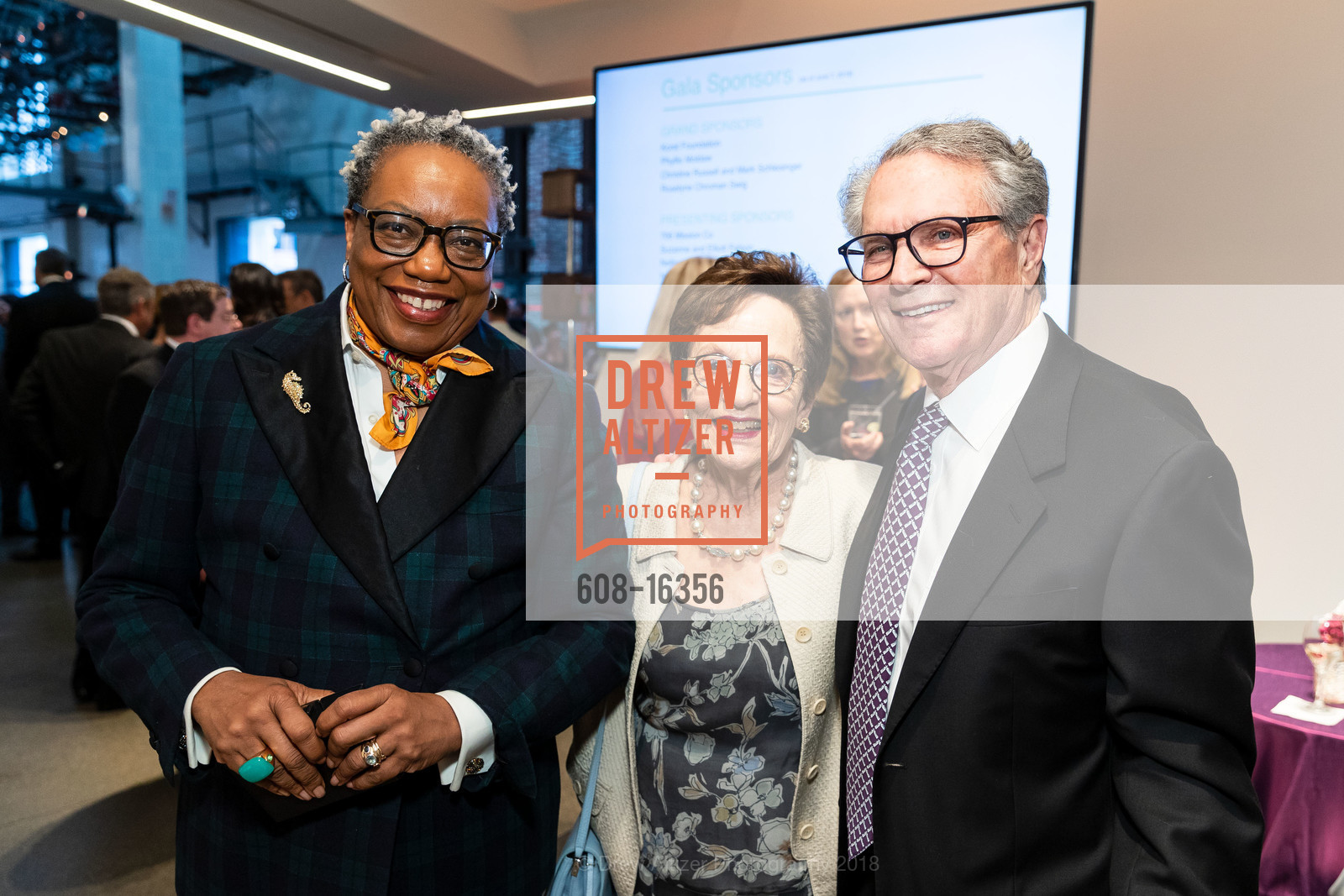 Linda Harrison, Cecil Maibach, Bill Eaglestein, The Contemporary Jewish Museums's 10th Anniversary Gala 2018, Contemporary Jewish Museum. 736 Mission Street, June 9th, 2018, Photo #608-16356 Linda Harrison, Cecil Maibach, Bill Eaglestein, Photo #608-16356