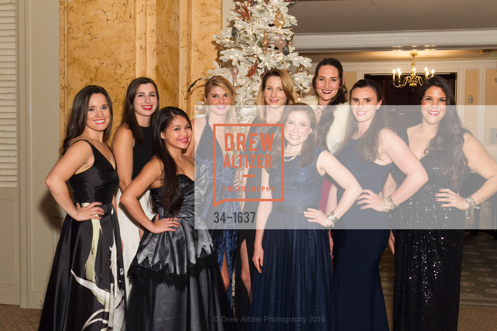 Libby Orrick, Julia Thompson, Melissa Floirendo, Lauren Gehring, Mara Giarratana Young, Danielle Schraner, Jaclyn Butler, Spinsters Holiday event, Metropolitan Club. 640 Sutter St, San Francisco, CA 94102, December 10th, 2016, Photo #34-1637 Libby Orrick, Julia Thompson, Melissa Floirendo, Lauren Gehring, Mara Giarratana Young, Danielle Schraner, Jaclyn Butler, Photo #34-1637