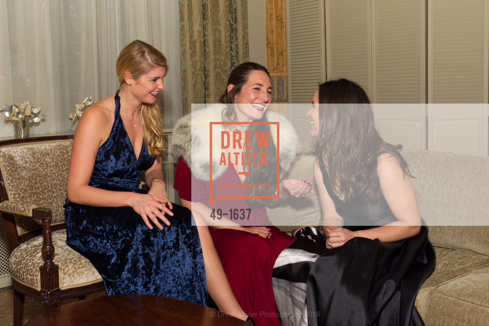 Lauren Gehring, Lindsey Denman, Libby Orrick, Spinsters Holiday event, Metropolitan Club. 640 Sutter St, San Francisco, CA 94102, December 10th, 2016, Photo #49-1637 Lauren Gehring, Lindsey Denman, Libby Orrick, Photo #49-1637