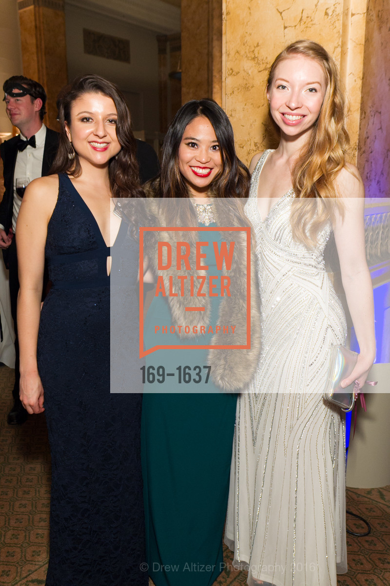 Marissa Corona, Rachel Tso, Claire Callahan, Spinsters Holiday event, Metropolitan Club. 640 Sutter St, San Francisco, CA 94102, December 10th, 2016, Photo #169-1637 Marissa Corona, Rachel Tso, Claire Callahan, Photo #169-1637