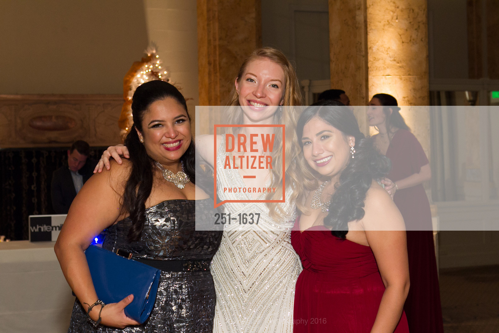 Deyanira Medina, Claire Callahan, Natalie Bueo, Spinsters Holiday event, Metropolitan Club. 640 Sutter St, San Francisco, CA 94102, December 10th, 2016