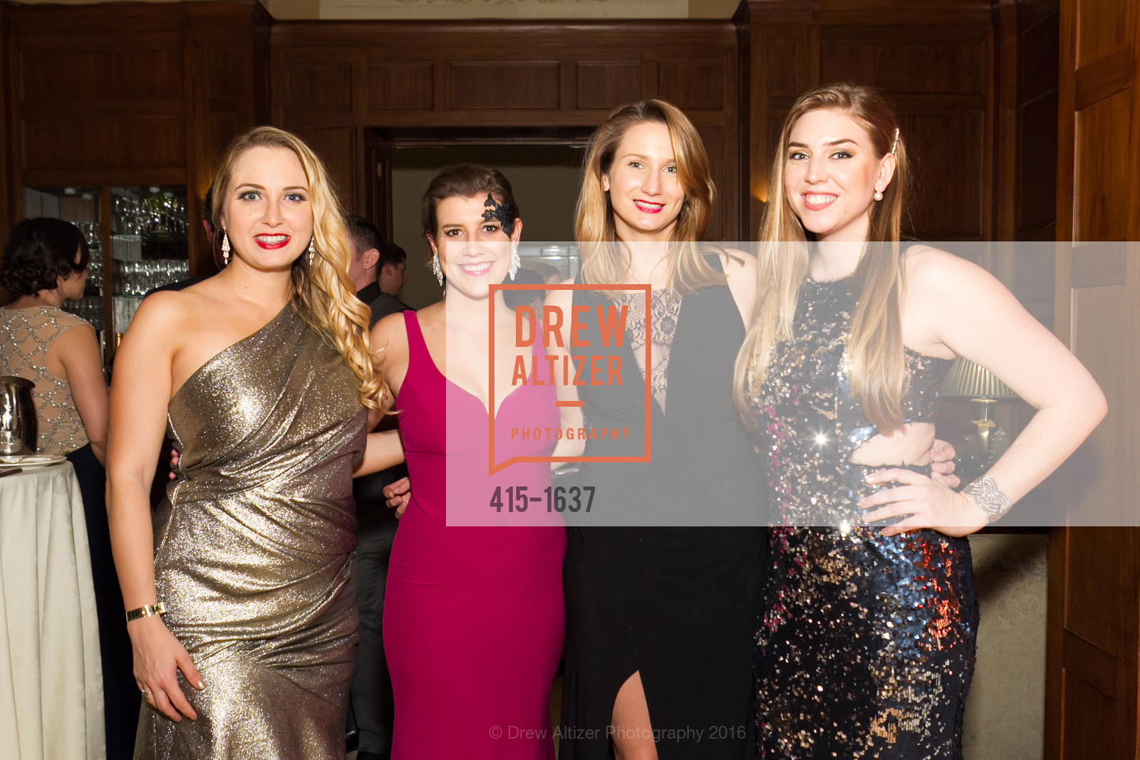 Victoria Whitehill, Jeanette LeFevre, Danielle Schraner, Alyssa Nordstrom, Spinsters Holiday event, Metropolitan Club. 640 Sutter St, San Francisco, CA 94102, December 10th, 2016, Photo #415-1637 Victoria Whitehill, Jeanette LeFevre, Danielle Schraner, Alyssa Nordstrom, Photo #415-1637