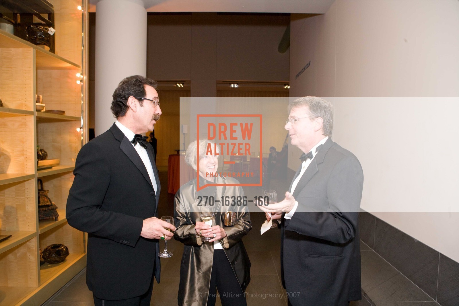 Fred Levin, Nancy Livingstone, Gilson Riecken, Asian Art Museum Black Tie Gala Honoring Outgoing Director Emily J. Sano, Asian Art Museum. 200 Larkin St, San Francisco, CA 94102, November 17th, 2007, Photo #270-16386-160 Fred Levin, Nancy Livingstone, Gilson Riecken, Photo #270-16386-160