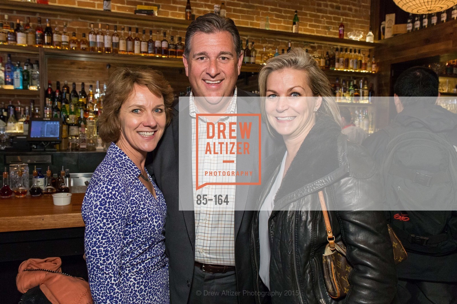 Lee Gregory, Steven Revetria, Laurie Sharp, Gucci & Vogue Dinner, Forgery Bar. 152 Mission St, June 15th, 2015, Photo #85-164 Lee Gregory, Steven Revetria, Laurie Sharp, Photo #85-164
