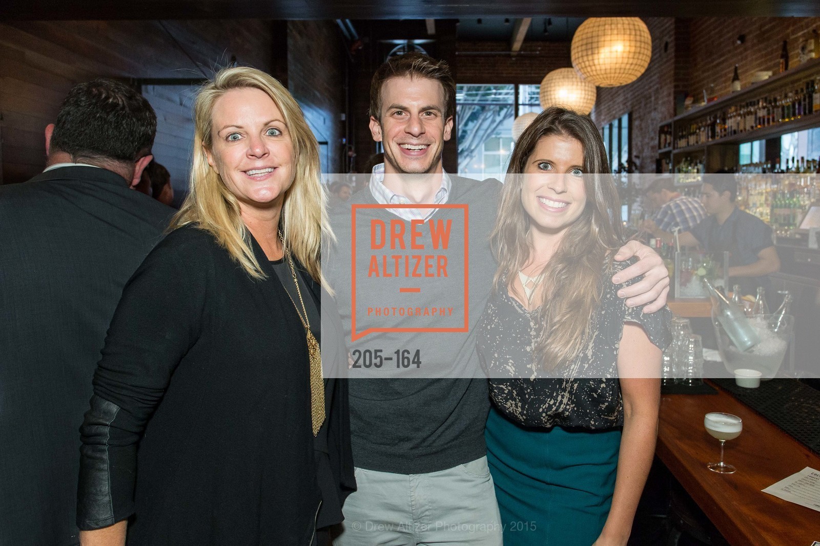 Hilary Newsom Callan, Chad Arkoff, Emily Pearl, Gucci & Vogue Dinner, Forgery Bar. 152 Mission St, June 15th, 2015, Photo #205-164 Hilary Newsom Callan, Chad Arkoff, Emily Pearl, Photo #205-164