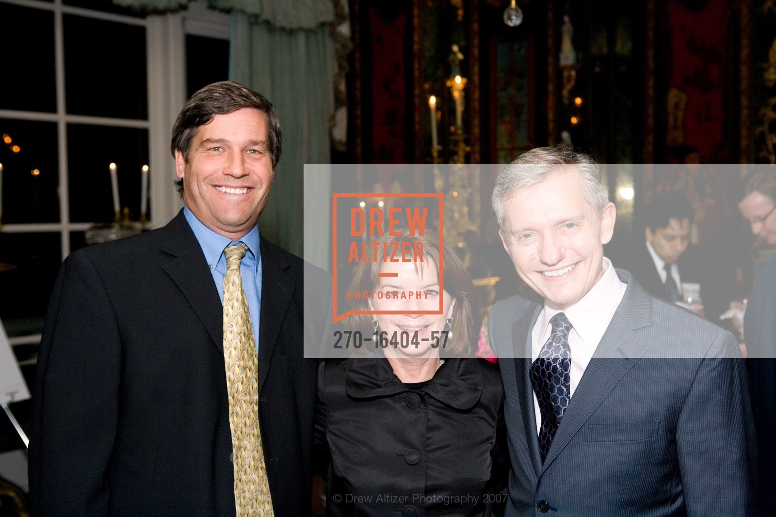 Peter Balestreri, Kathy Balestreri, Jim Asp, Mr. and Mrs. Gordon Getty Dinner for UCSF, Private Residence, November 15th, 2007, Photo #270-16404-57 Peter Balestreri, Kathy Balestreri, Jim Asp, Photo #270-16404-57