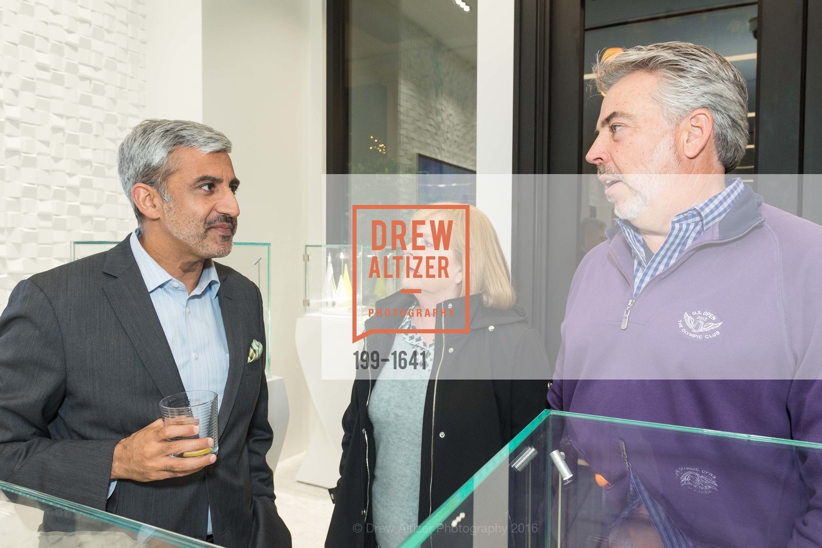 Mohammed Chaudhry, Lisa Riland, Bob Riland, Spence Diamonds Launch, Spence Diamonds. 333 Santana Row #1035, December 7th, 2016, Photo #199-1641 Mohammed Chaudhry, Lisa Riland, Bob Riland, Photo #199-1641