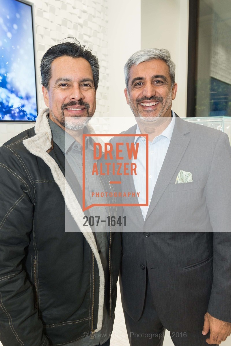 Jess Morales, Mohammed Chaudhry, Spence Diamonds Launch, Spence Diamonds. 333 Santana Row #1035, December 7th, 2016, Photo #207-1641 Jess Morales, Mohammed Chaudhry, Photo #207-1641