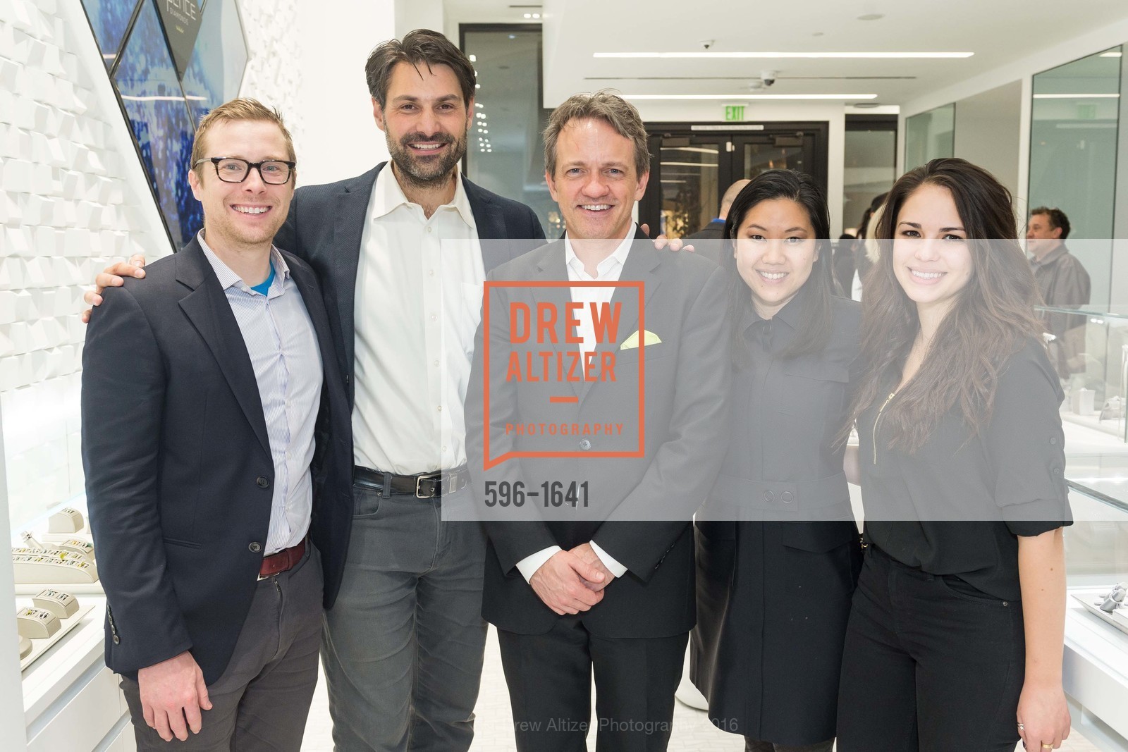 Sean Smith, Mark Whisler, Eric Lindberg, Nikki Smith, Megan Yealy, Spence Diamonds Launch, Spence Diamonds. 333 Santana Row #1035, December 7th, 2016, Photo #596-1641 Sean Smith, Mark Whisler, Eric Lindberg, Nikki Smith, Megan Yealy, Photo #596-1641